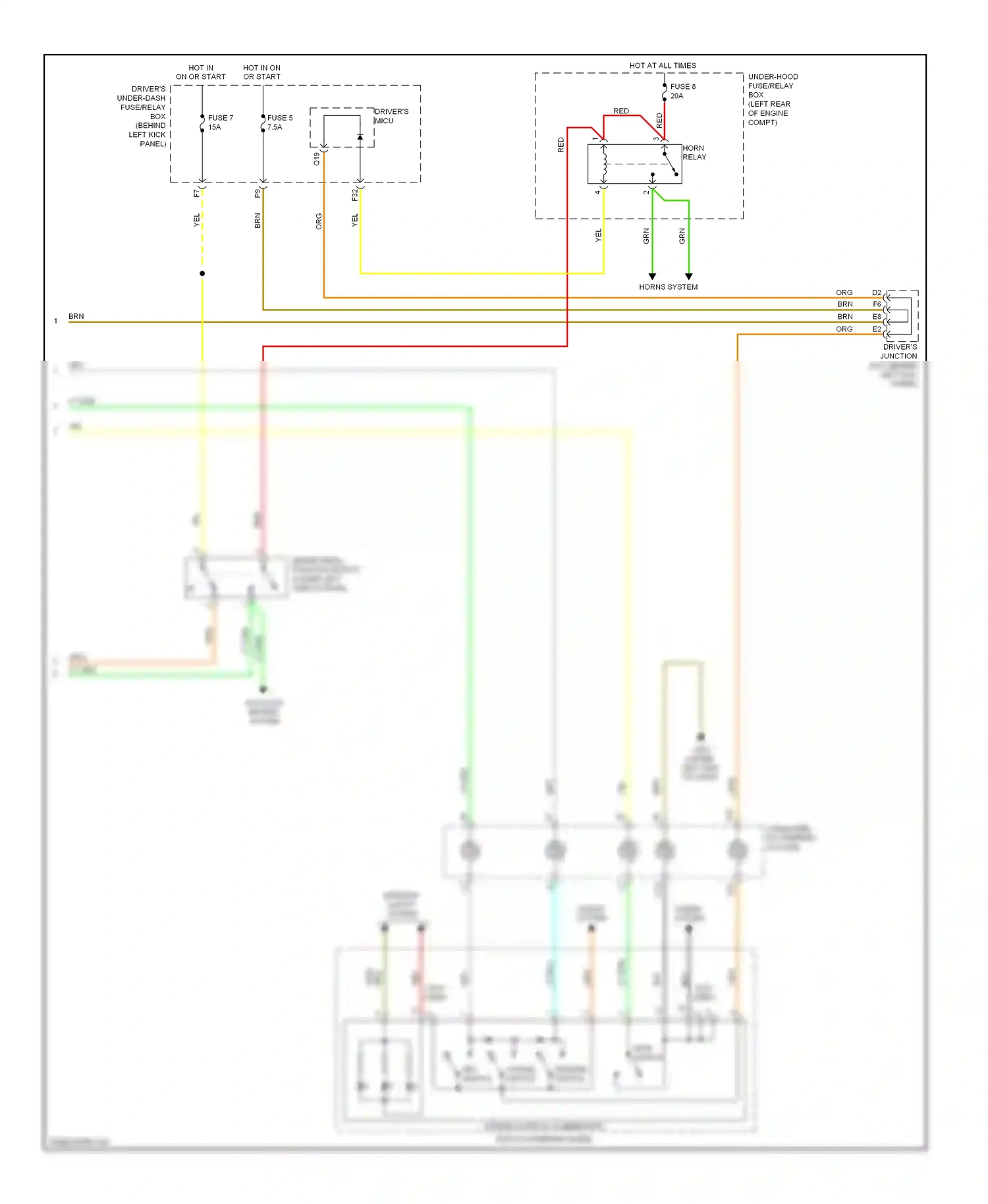 Wiring diagram main switch for Honda Crosstour I (2009-2012) (1 of 2)
