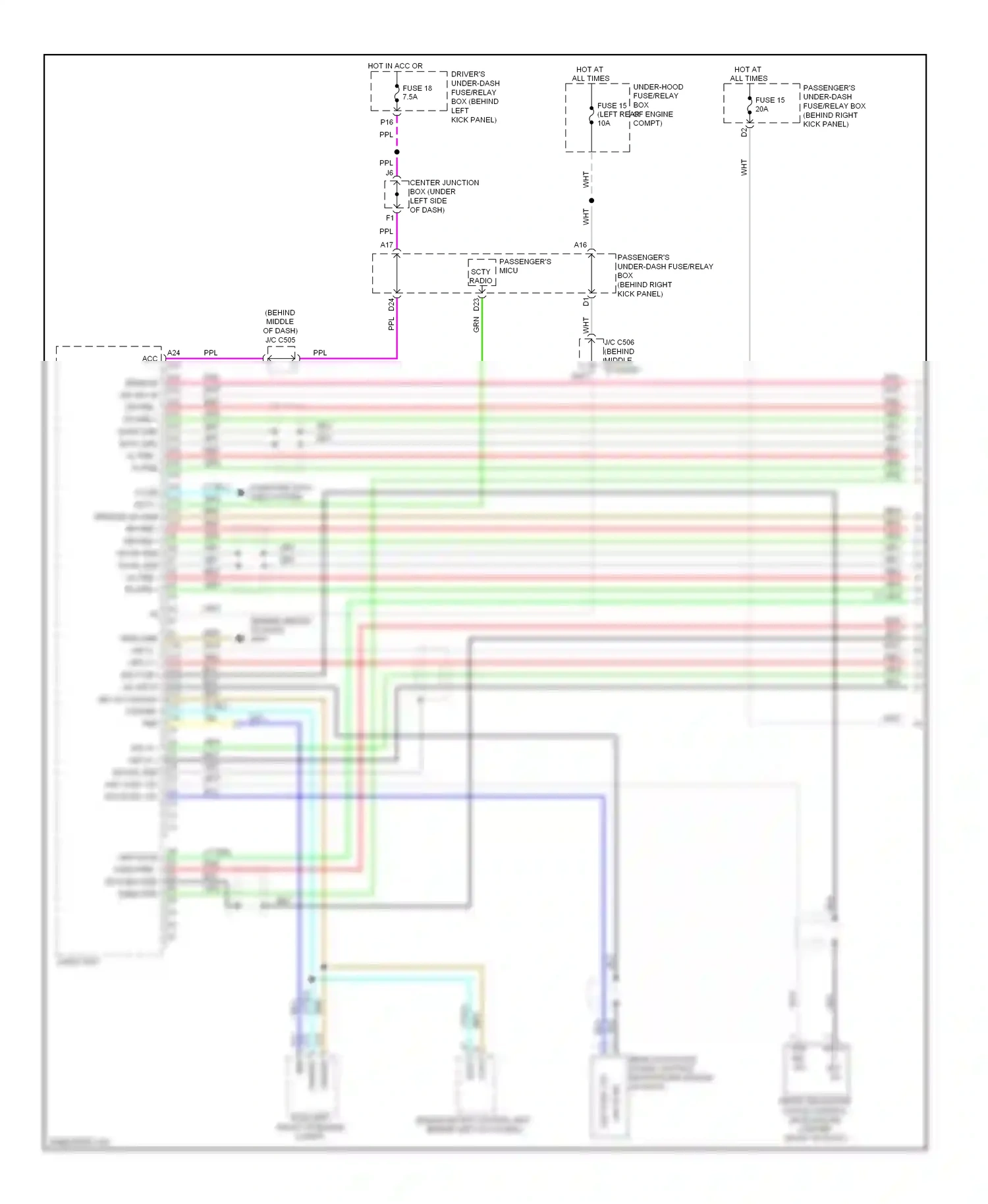 Wiring diagram passenger's under-dash for Honda Crosstour I (2009-2012) (4 of 4)