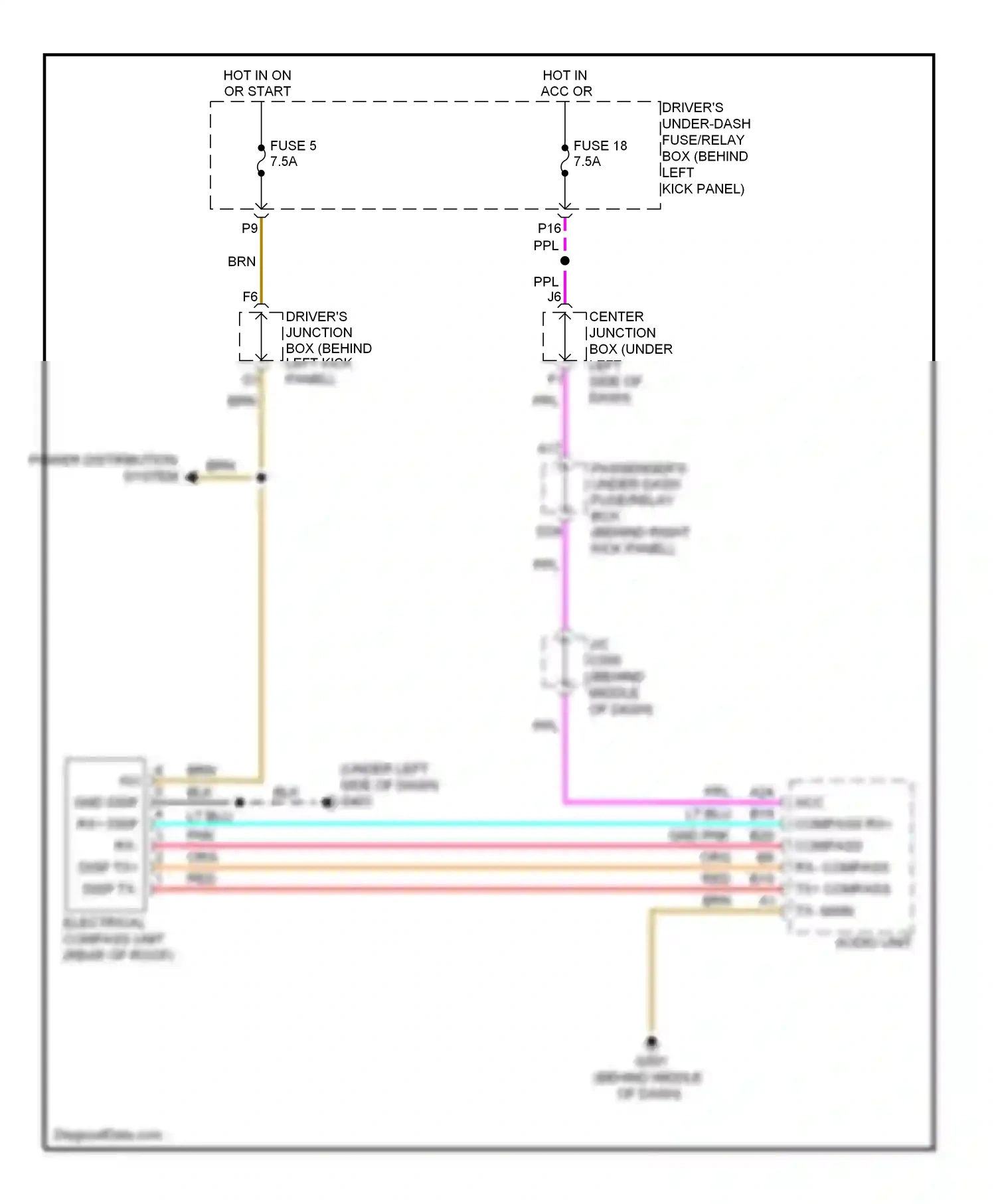 Wiring diagram power distribution system for Honda Crosstour I (2009-2012) (12 of 13)