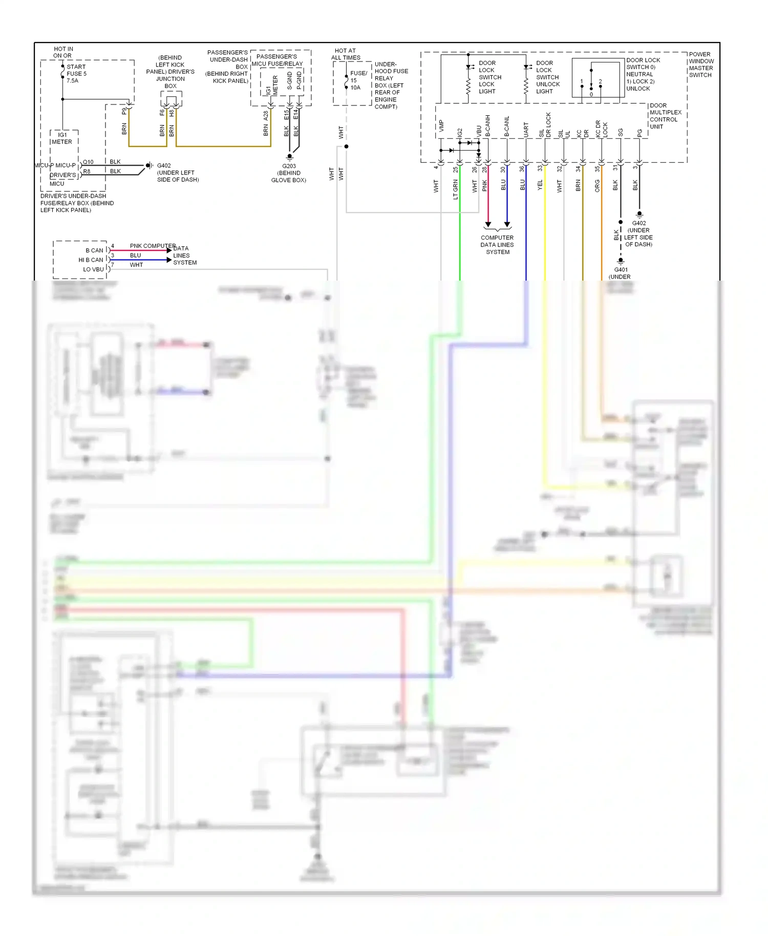 Wiring diagram switch unlock light for Honda Crosstour I (2009-2012) (1 of 2)