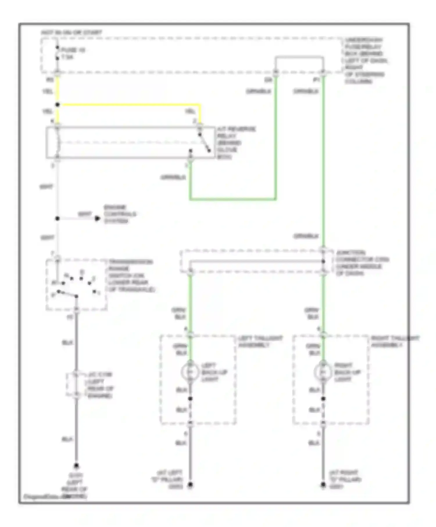 Element Honda I (2004-2009): Back-up lamps circuit, a/t