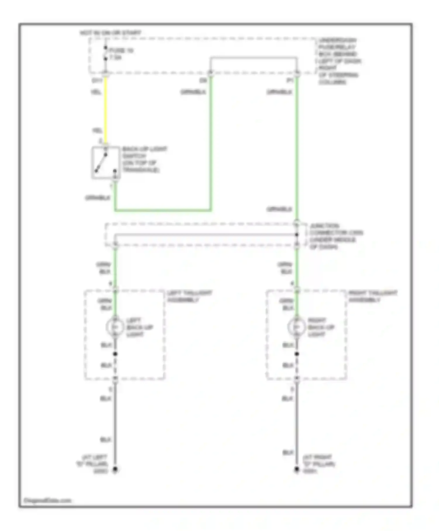 Wiring diagram left back-up light for Honda Element I (2004-2009)