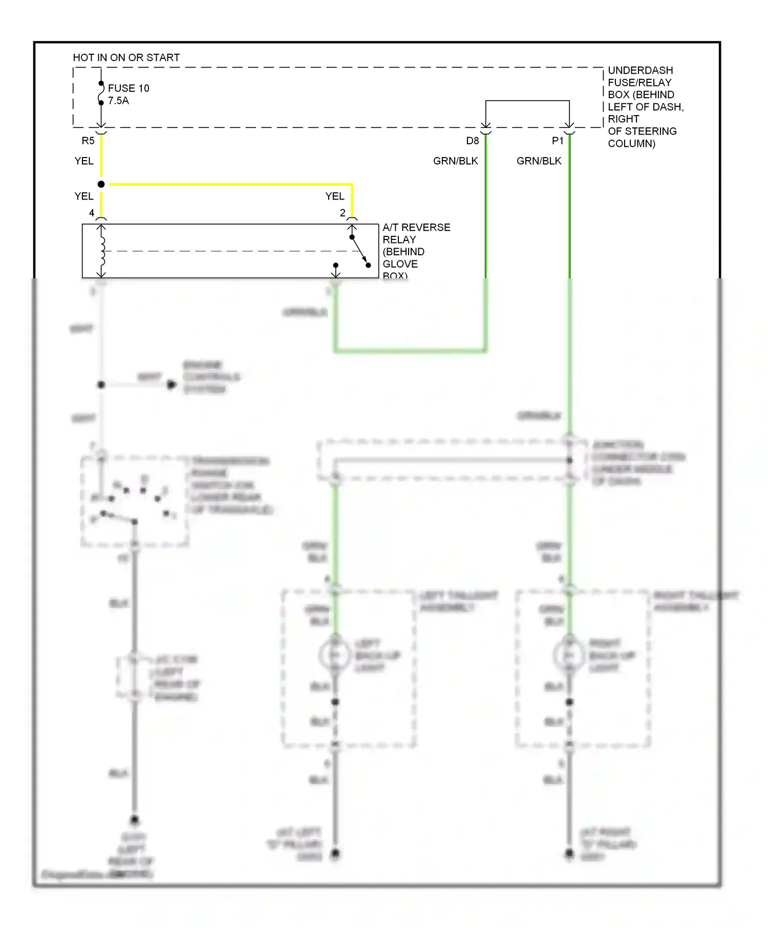 Wiring diagram right taillight assembly for Honda Element I (2004-2009) (1 of 4)
