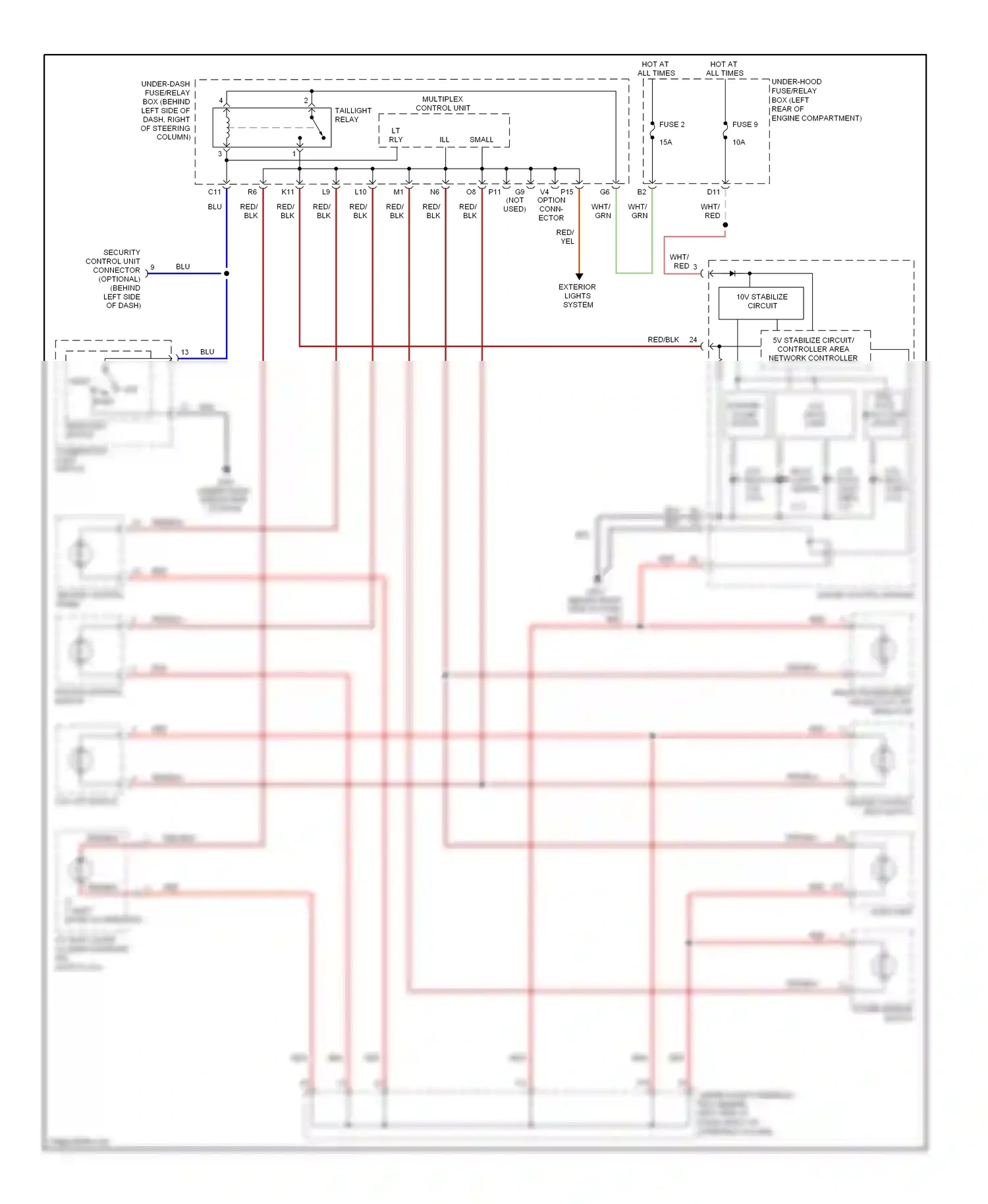 Honda Element I (2004-2009) small wiring diagram  (1 of 1)