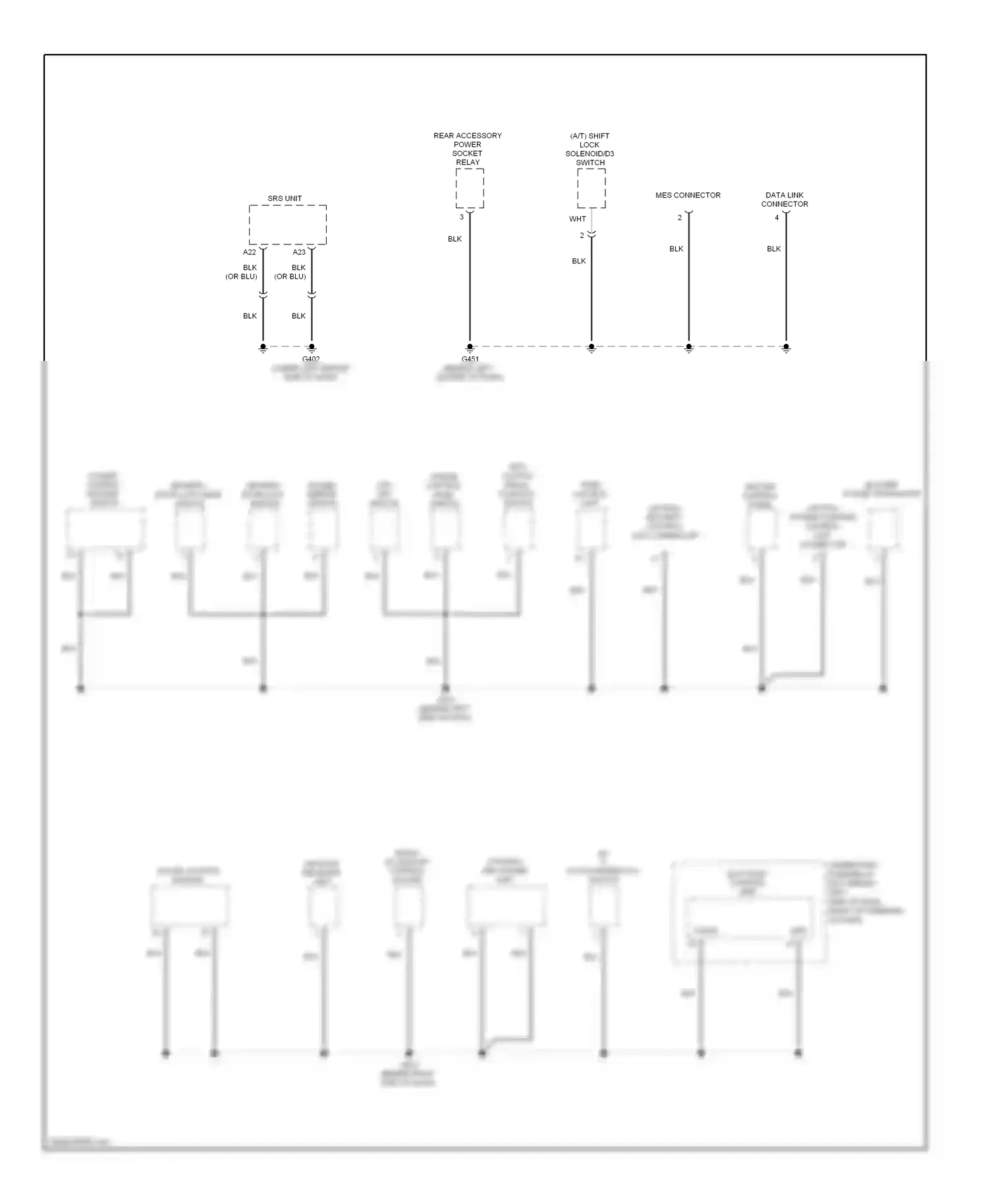 Wiring diagram srs unit for Honda Element I (2004-2009) (1 of 1)