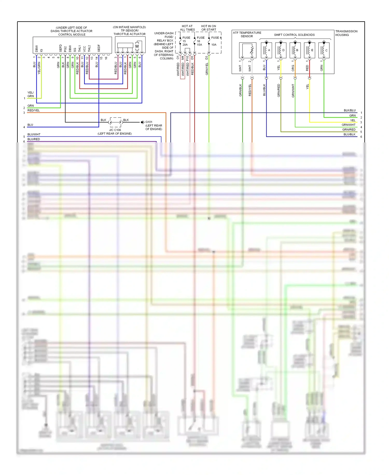 Wiring diagram yel/blu for Honda Element I (2004-2009) (8 of 9)