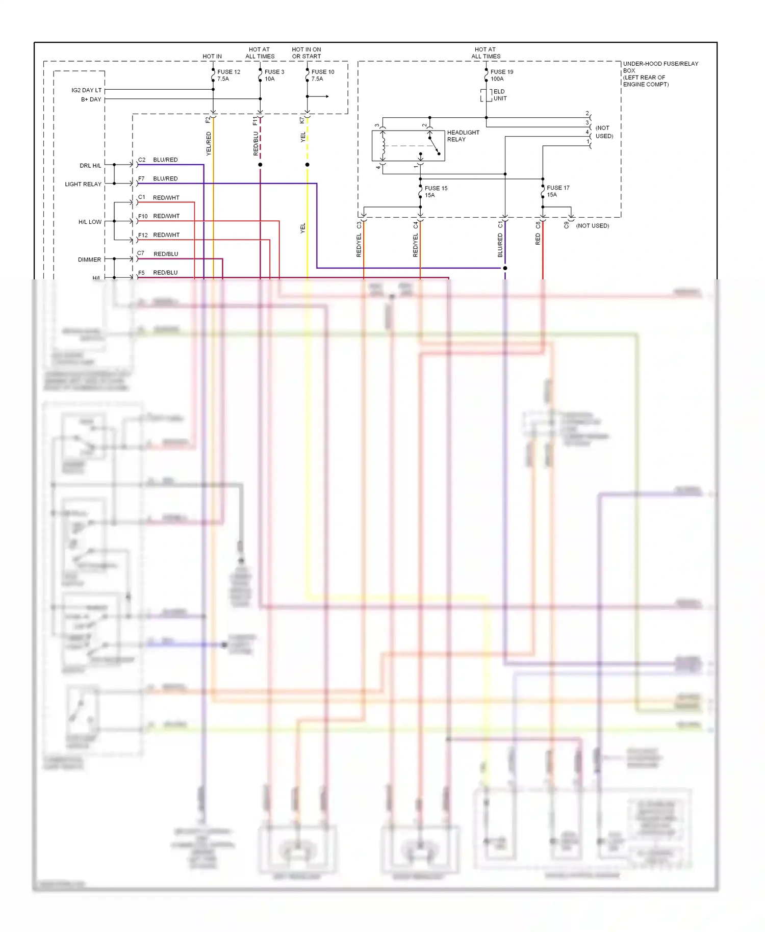 Wiring diagram blu for Honda Element YH2 facelift 2 (2008-2011) (15 of 36)