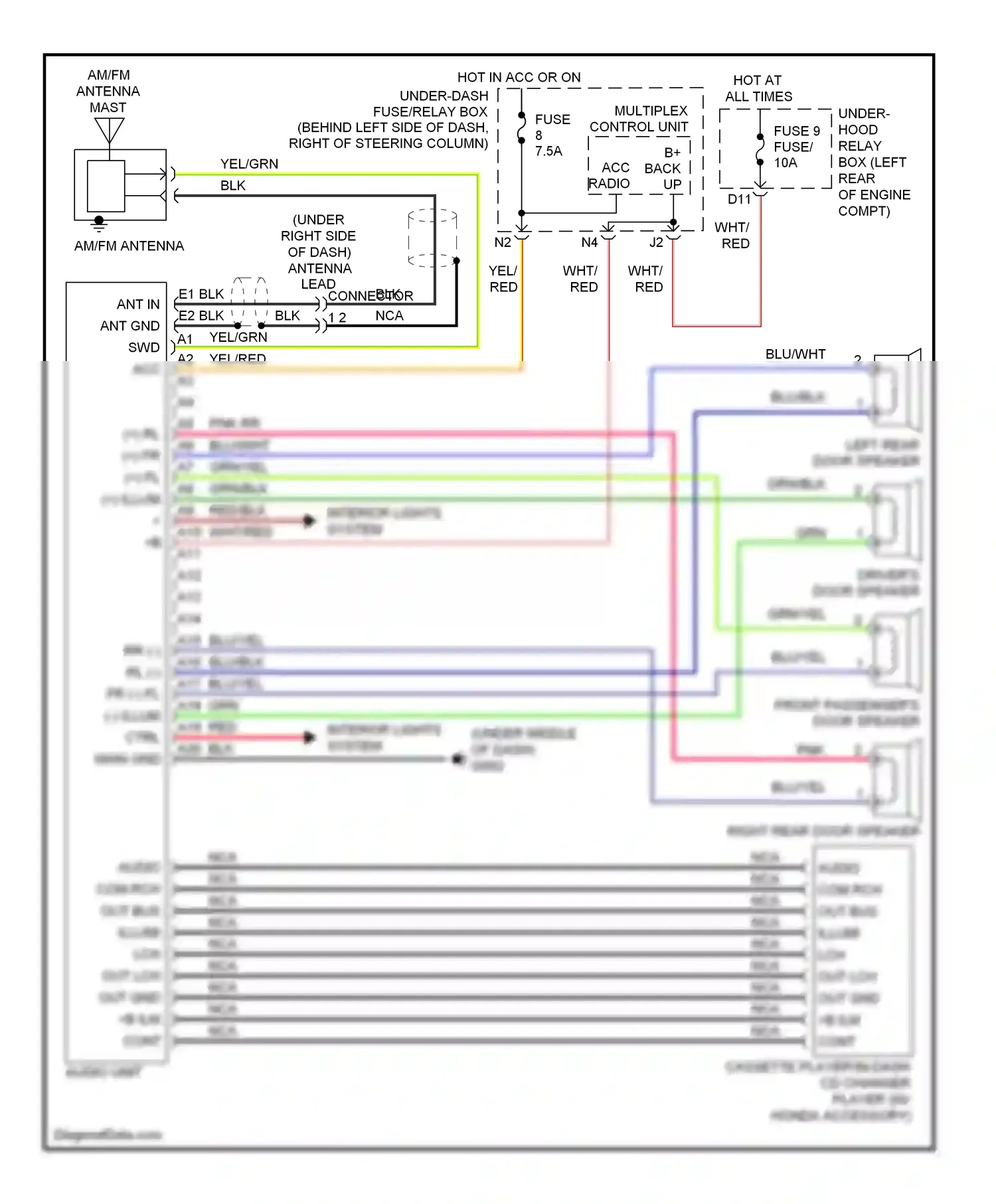 Wiring diagram blu/yel for Honda Element YH2 facelift 2 (2008-2011) (14 of 16)