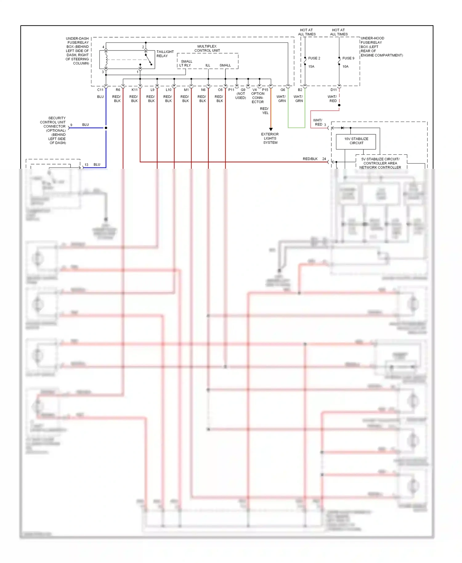 Honda Element YH2 facelift 2 (2008-2011) circuit wiring diagram  (2 of 3)