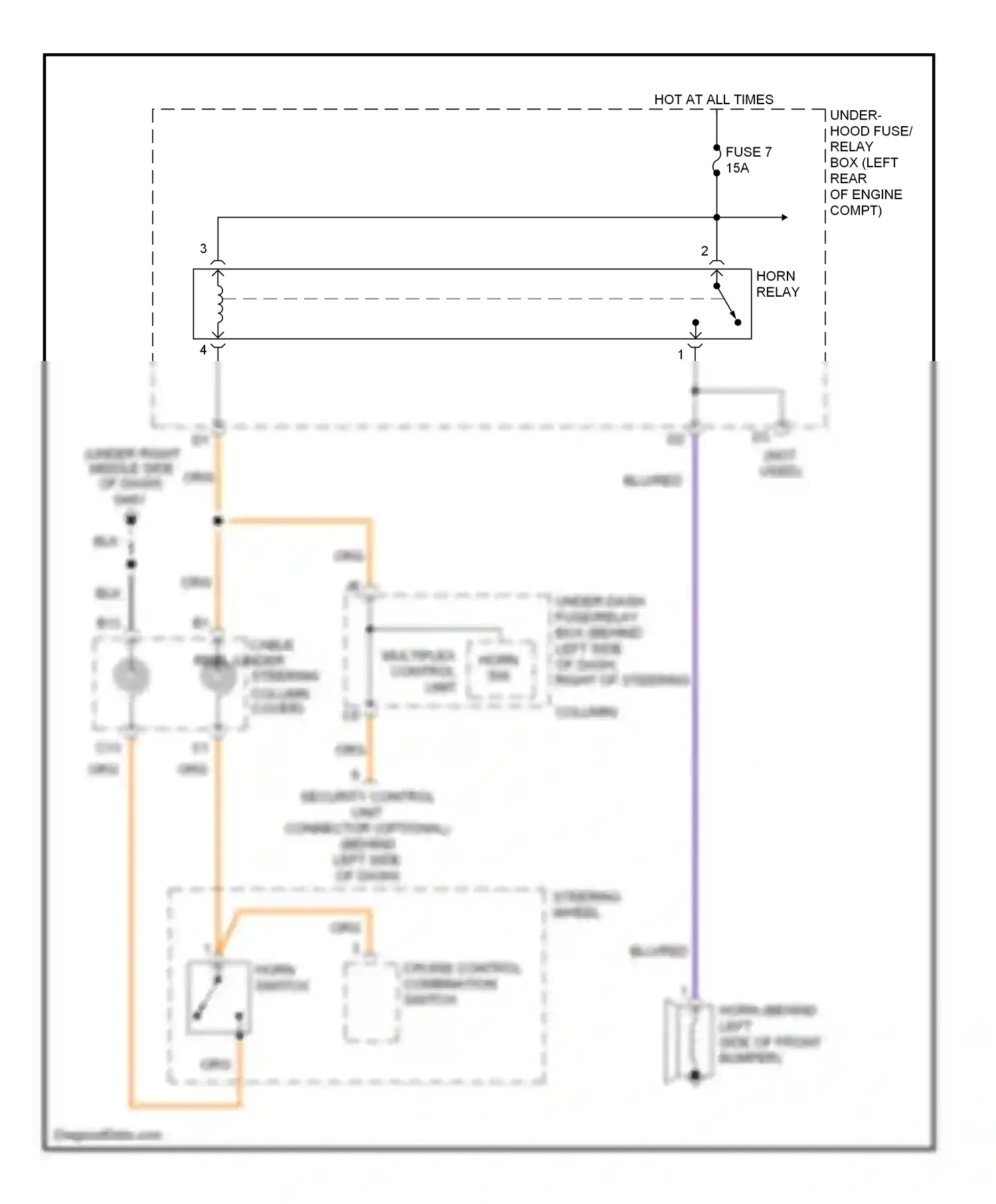 Wiring diagram cruise control combination switch for Honda Element YH2 facelift 2 (2008-2011) (3 of 3)