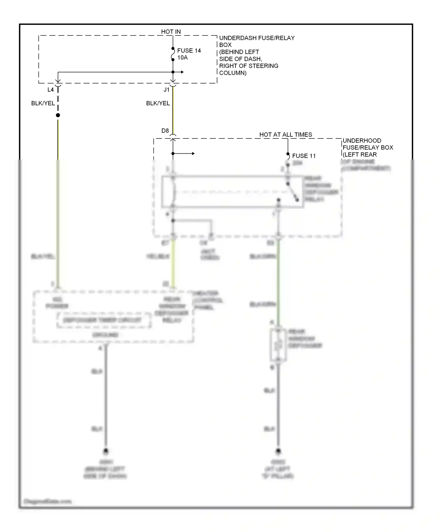 Wiring diagram fuse 11 for Honda Element YH2 facelift 2 (2008-2011) (1 of 2)
