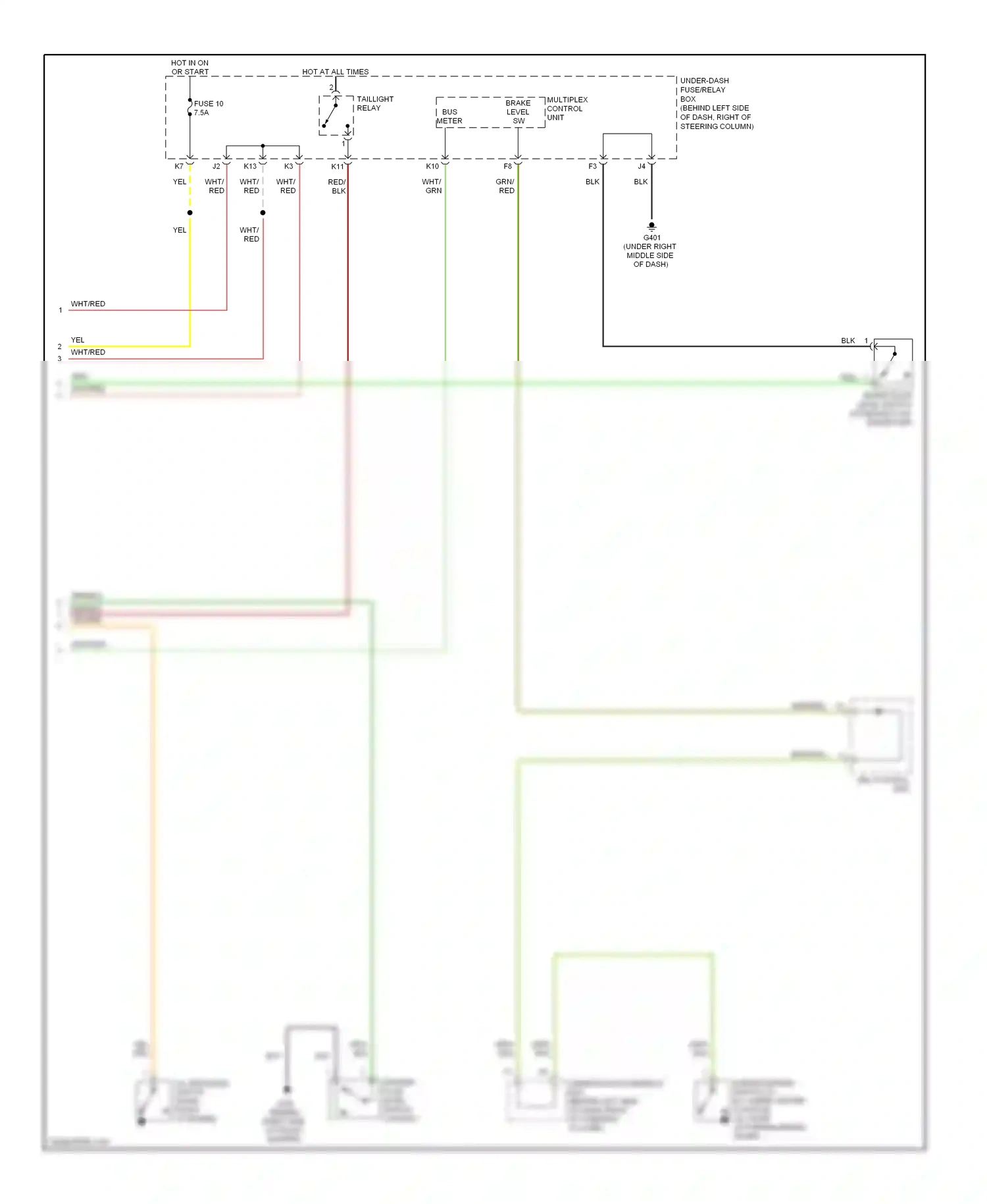 Wiring diagram grn/org for Honda Element YH2 facelift 2 (2008-2011) (4 of 6)