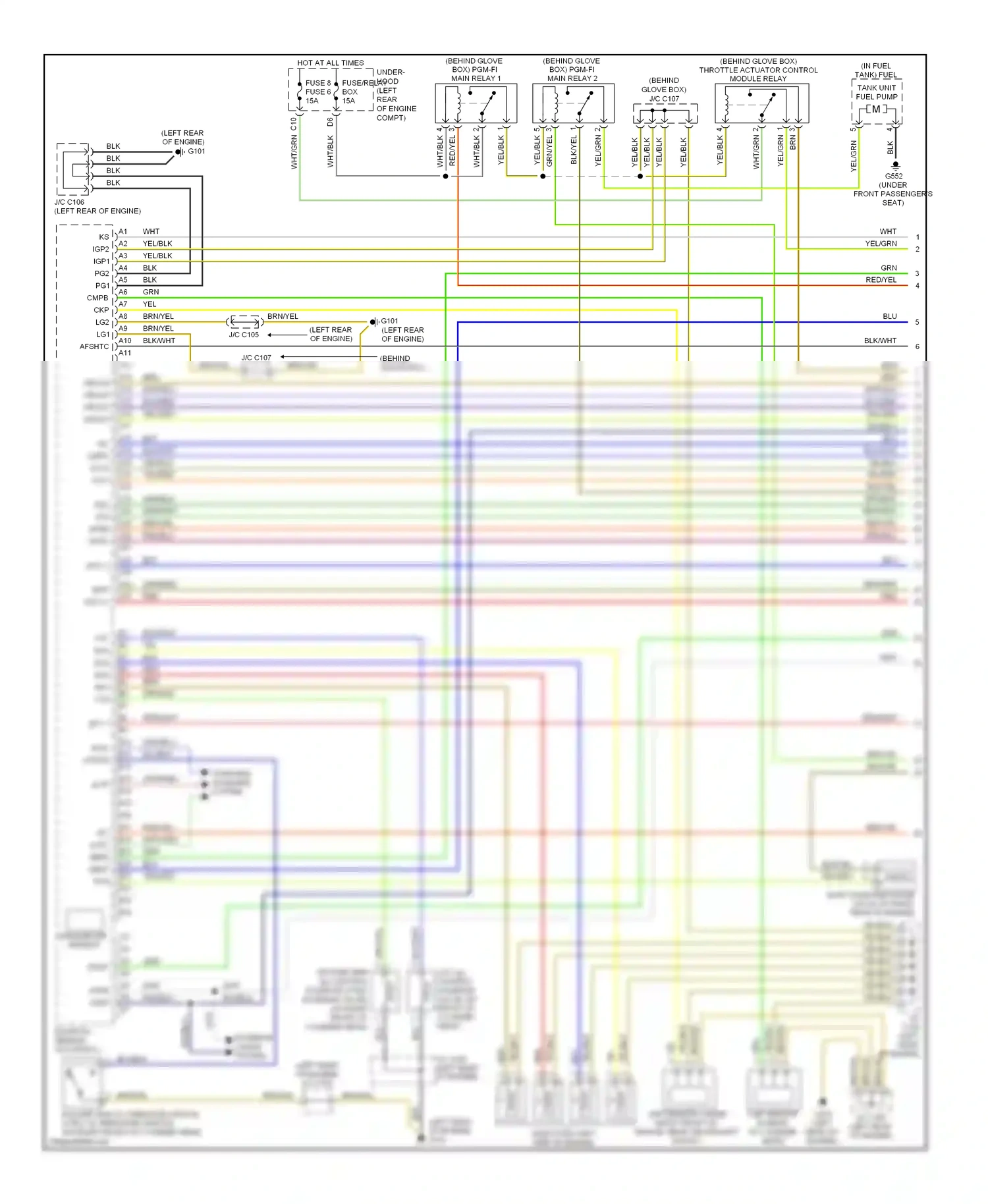 Wiring diagram grn/red for Honda Element YH2 facelift 2 (2008-2011) (7 of 21)