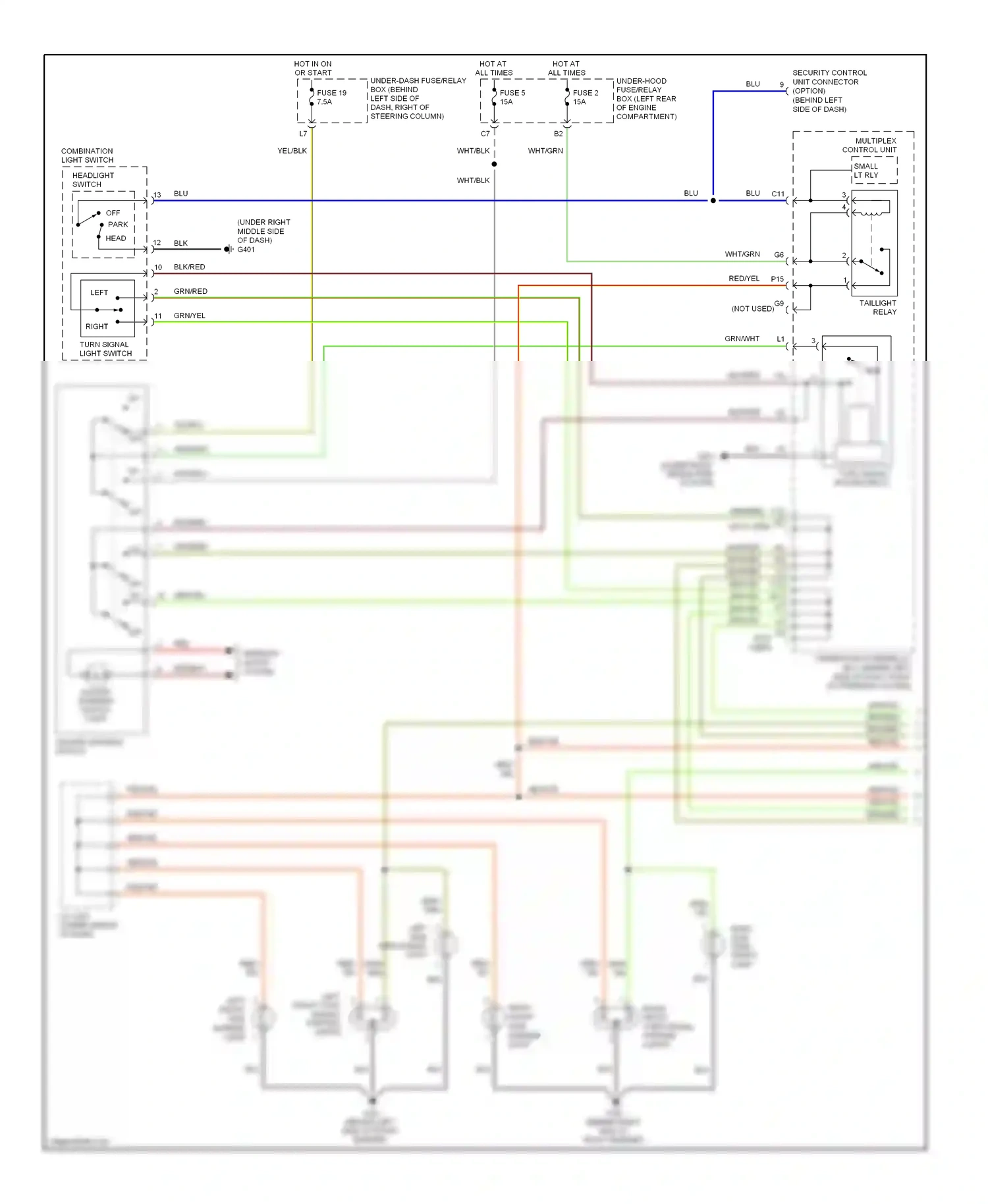 Wiring diagram grn/red for Honda Element YH2 facelift 2 (2008-2011) (2 of 21)