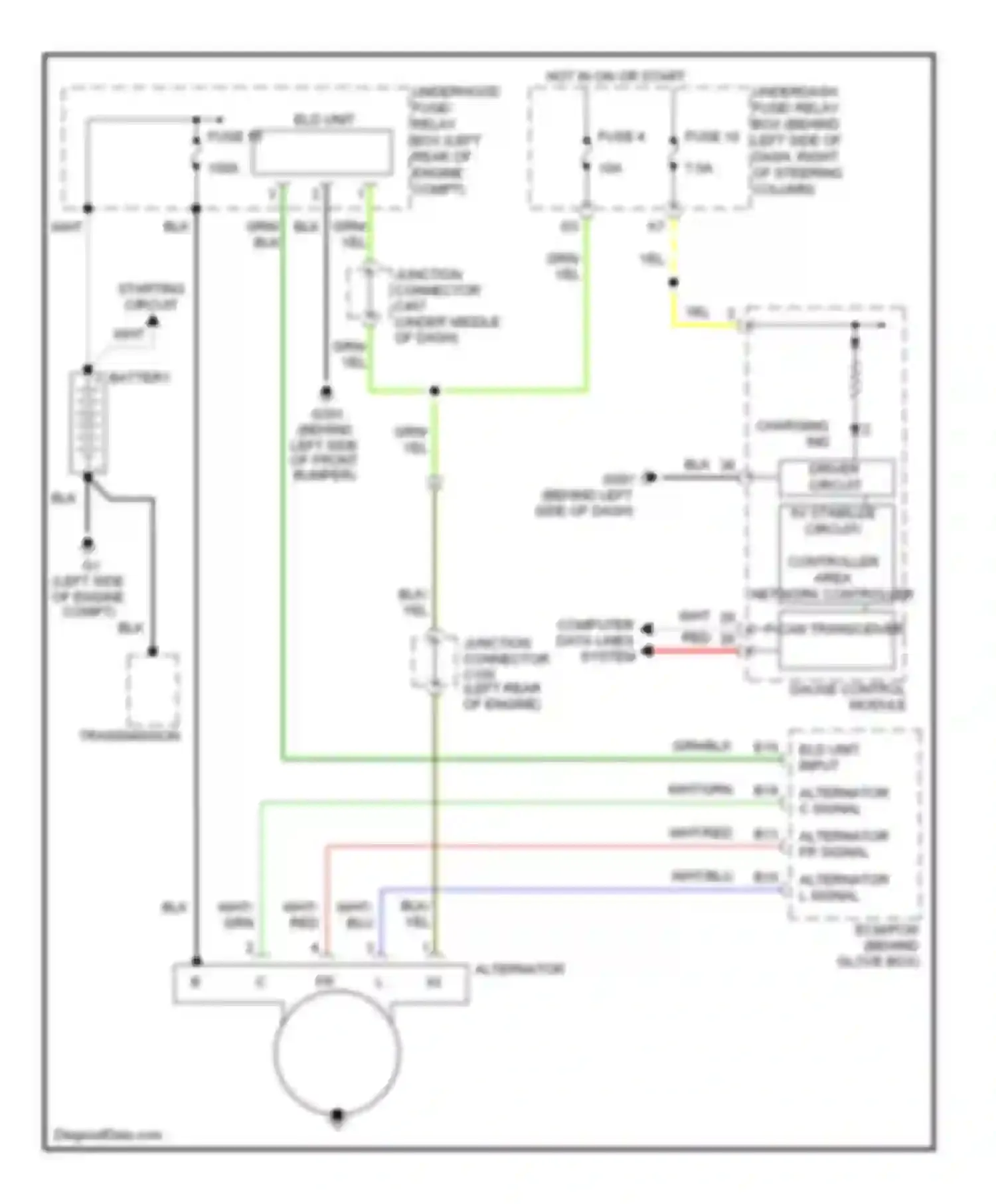 Wiring diagram circuit/ controller area network controller for Honda Element YH2 facelift 2 (2008-2011)