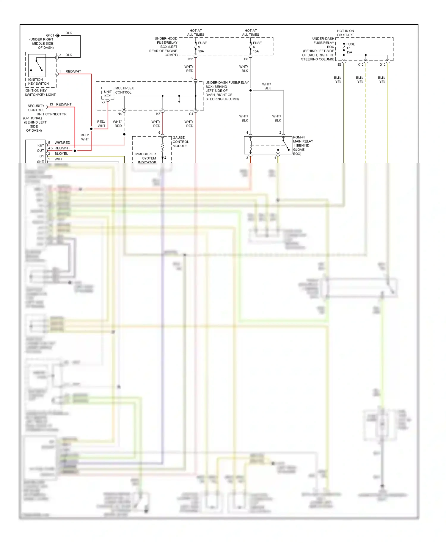 Honda Element YH2 facelift 2 (2008-2011) junction wiring diagram  (5 of 6)