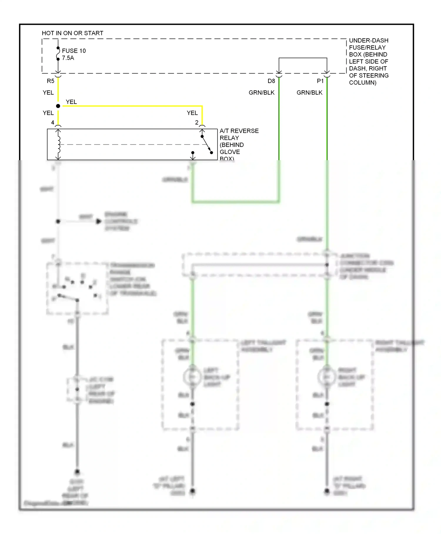 Wiring diagram left taillight assembly for Honda Element YH2 facelift 2 (2008-2011) (1 of 4)