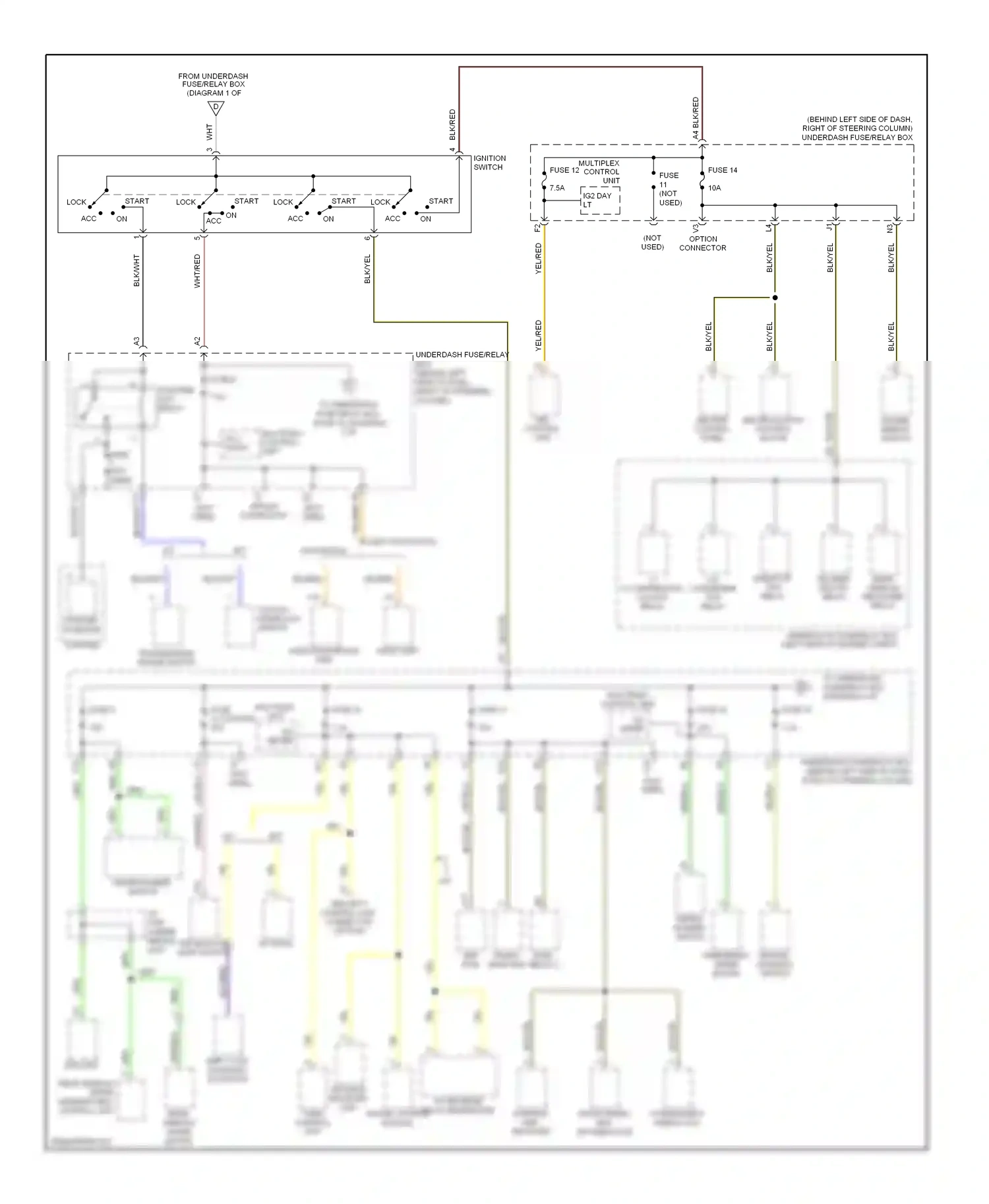 Honda Element YH2 facelift 2 (2008-2011) meter wiring diagram  (1 of 2)