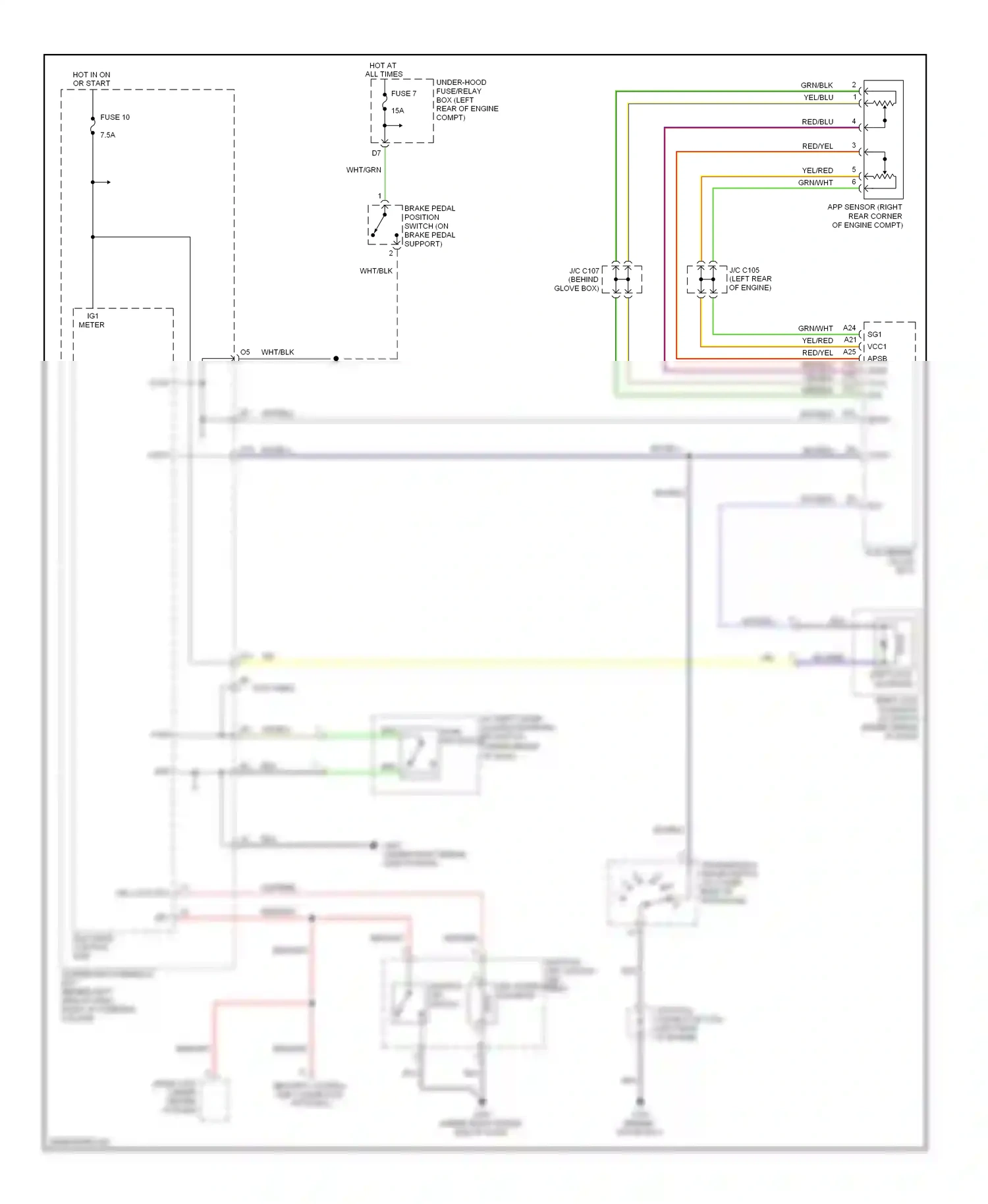 Honda Element YH2 facelift 2 (2008-2011) meter wiring diagram  (2 of 2)