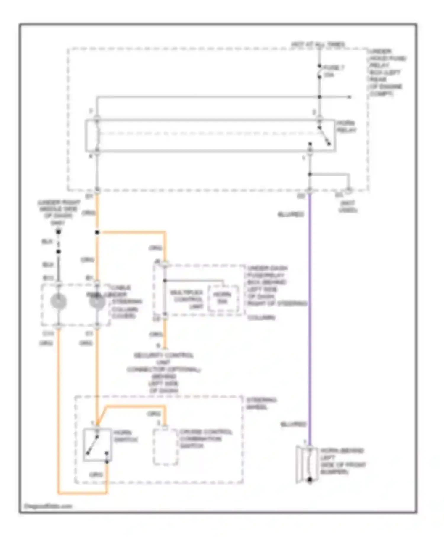 Wiring diagram under-dash fuse/relay box (behind left side of dash, right of steering for Honda Element YH2 facelift 2 (2008-2011)