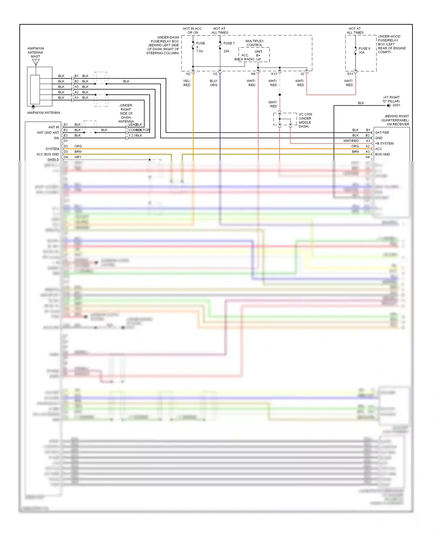 Wiring diagram r - l - for Honda Element YH2 facelift 2 (2008-2011) (1 of 1)