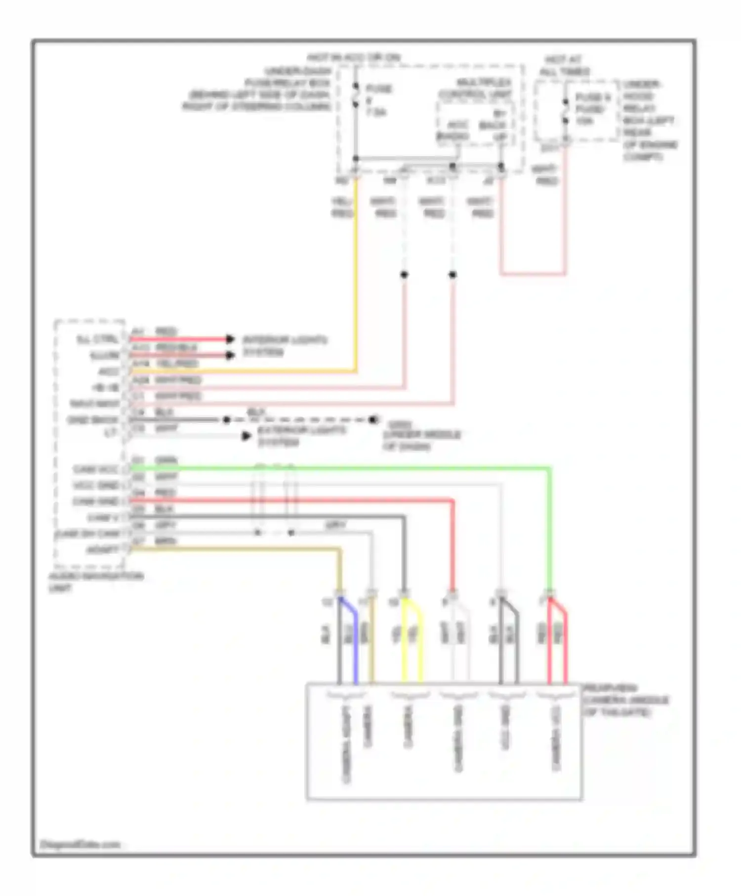 Wiring diagram audio- navigation unit for Honda Element YH2 facelift 2 (2008-2011)