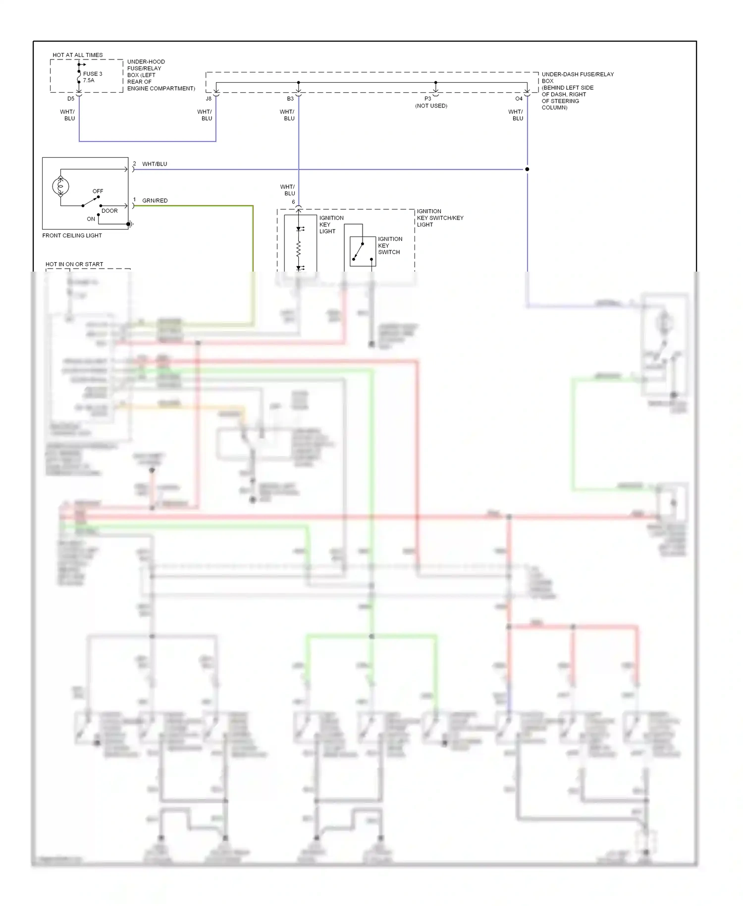 Wiring diagram right tailgate latch switch (right for Honda Element YH2 facelift 2 (2008-2011) (1 of 1)