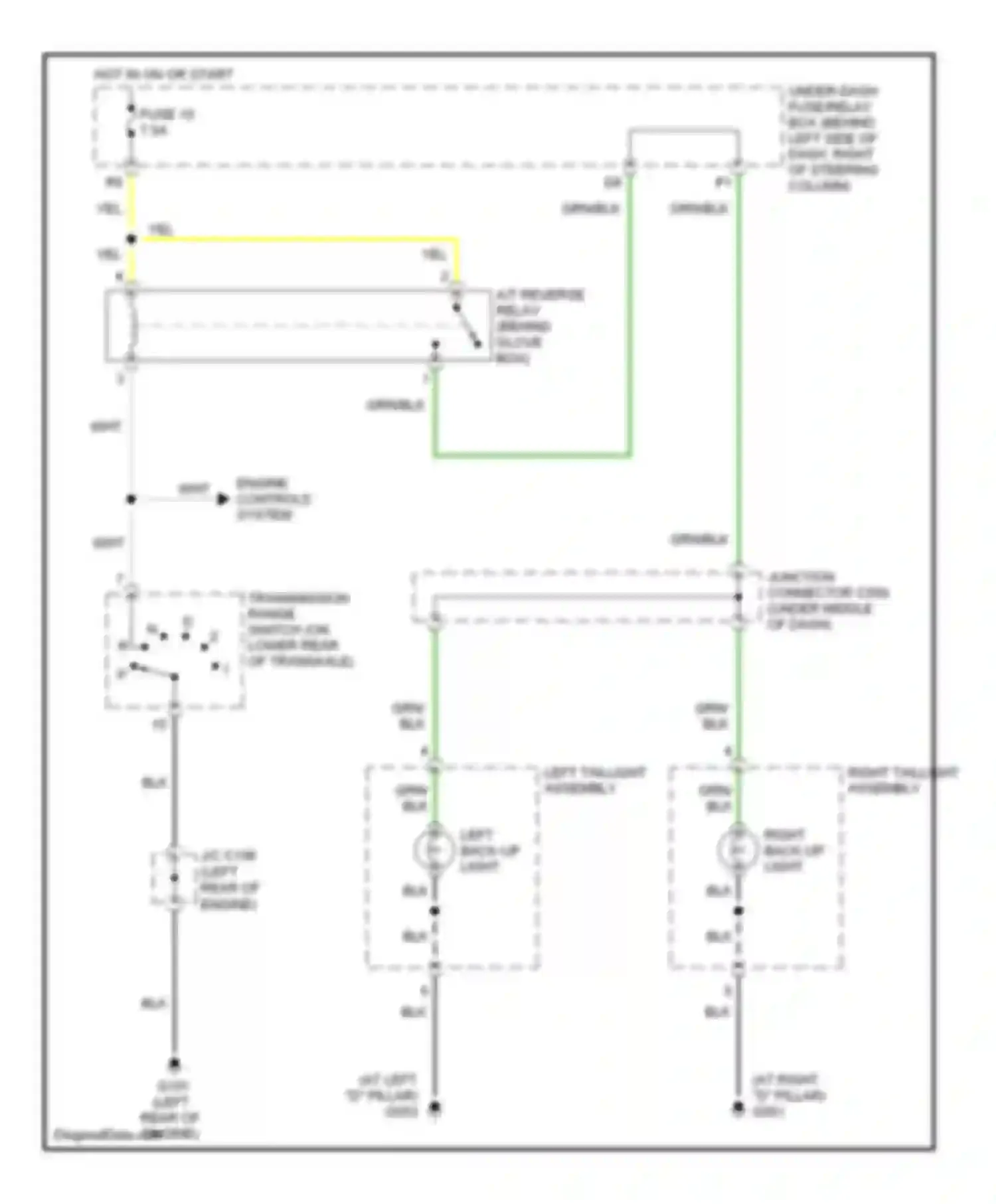 Wiring diagram right taillight assembly for Honda Element YH2 facelift 2 (2008-2011) (1 of 3)