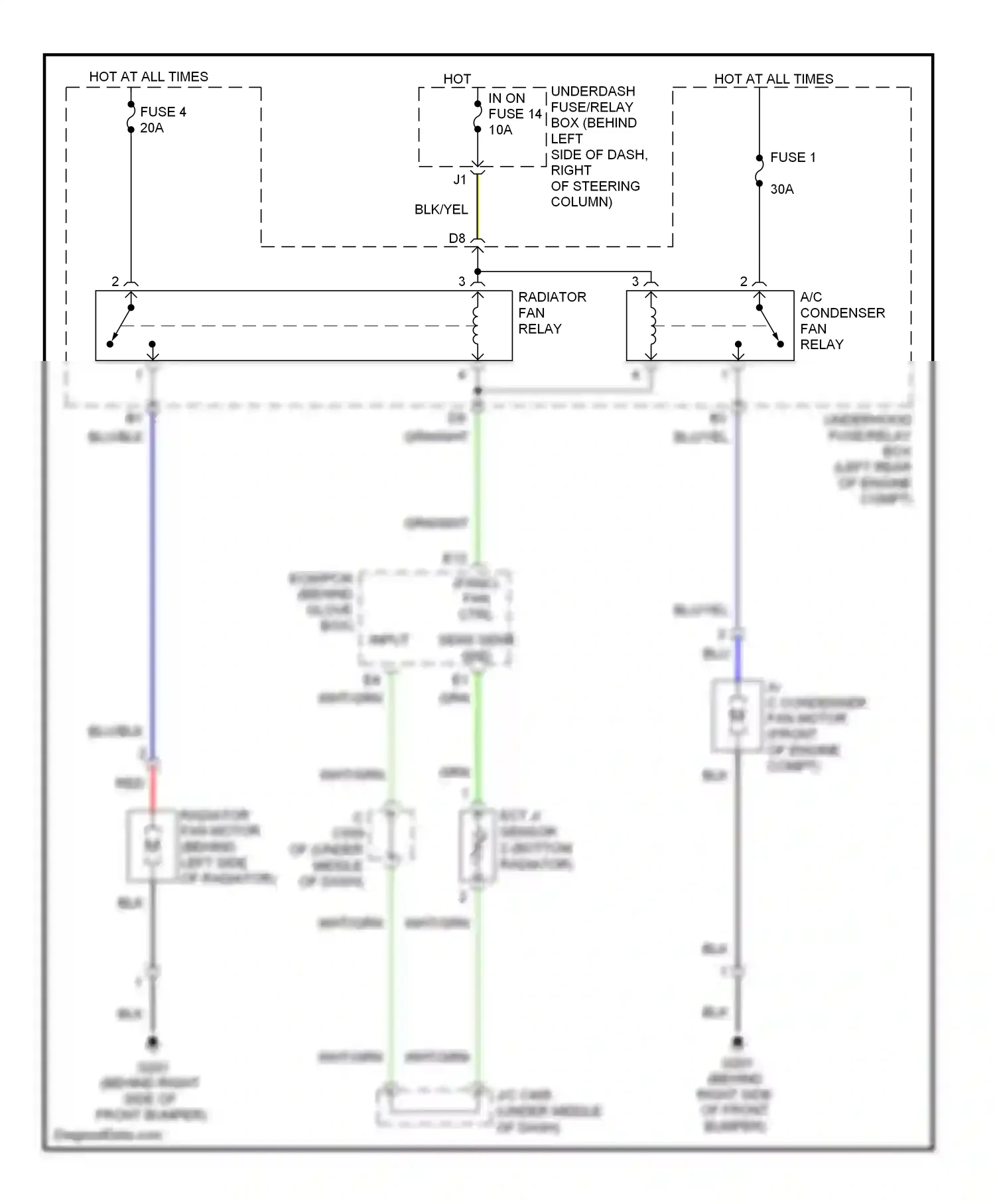 Wiring diagram blu for Honda Element YH2 facelift (2006-2008) (4 of 36)