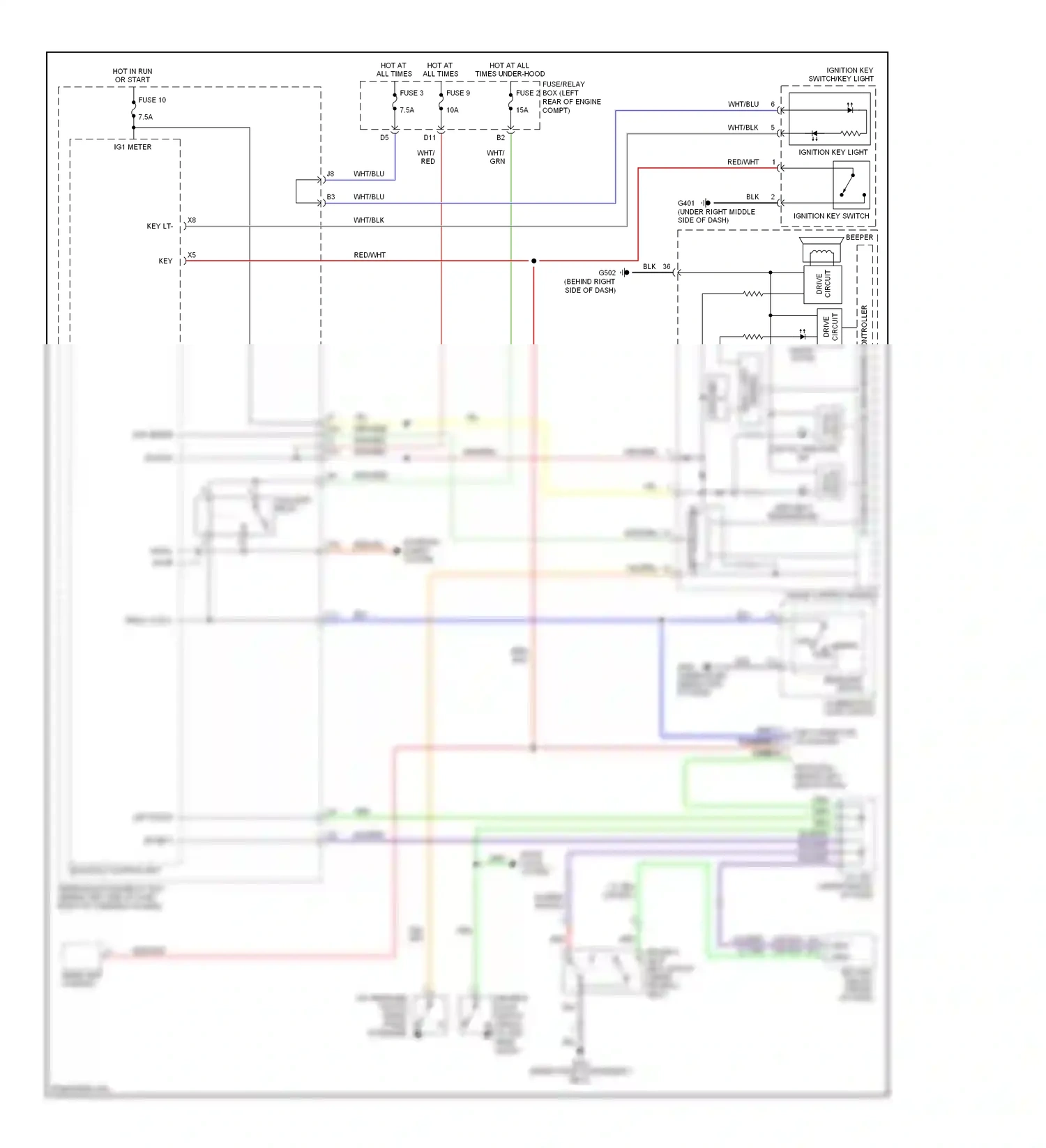 Wiring diagram circuit drive for Honda Element YH2 facelift (2006-2008) (1 of 2)