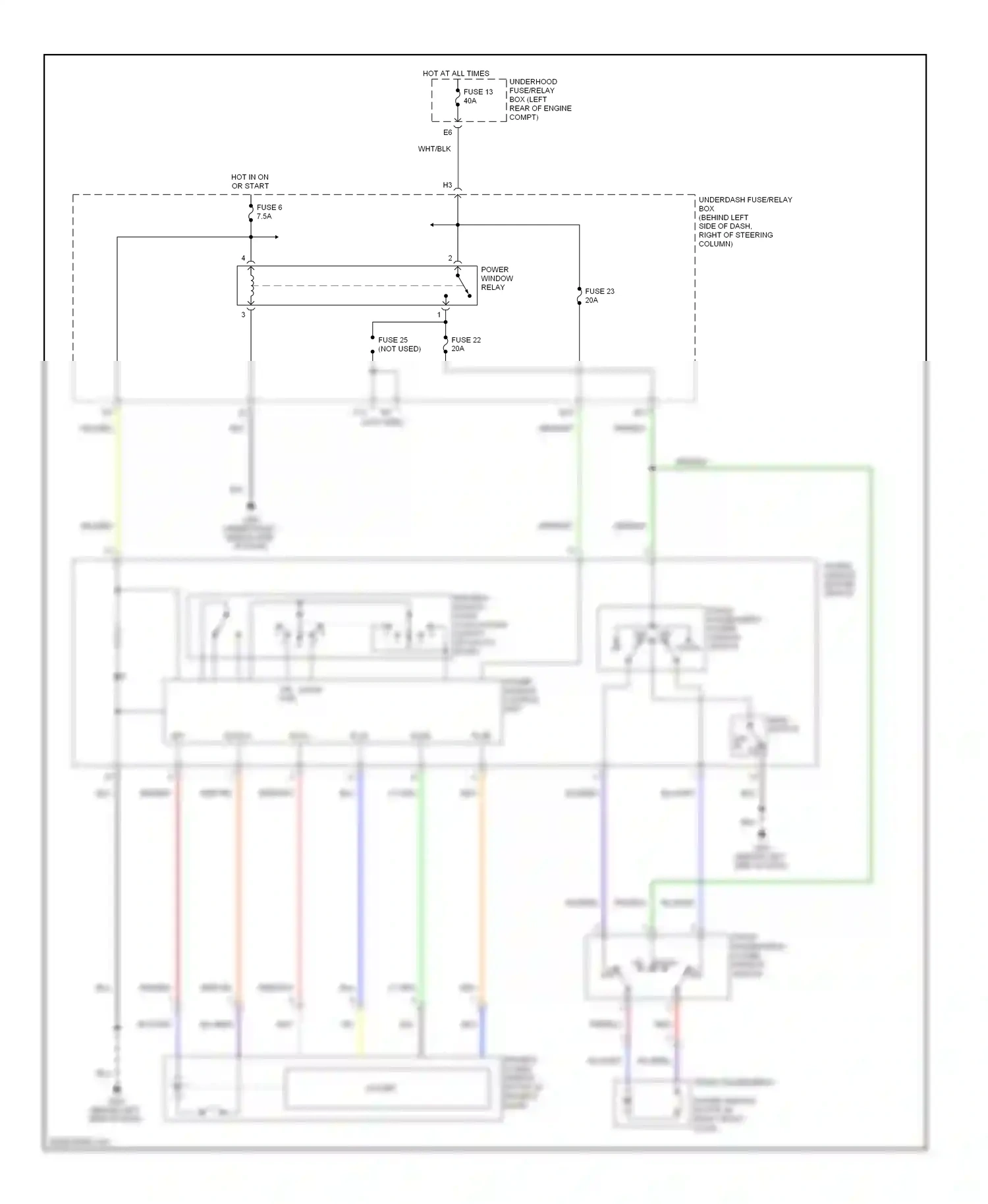 Wiring diagram fuse 23 for Honda Element YH2 facelift (2006-2008) (2 of 2)