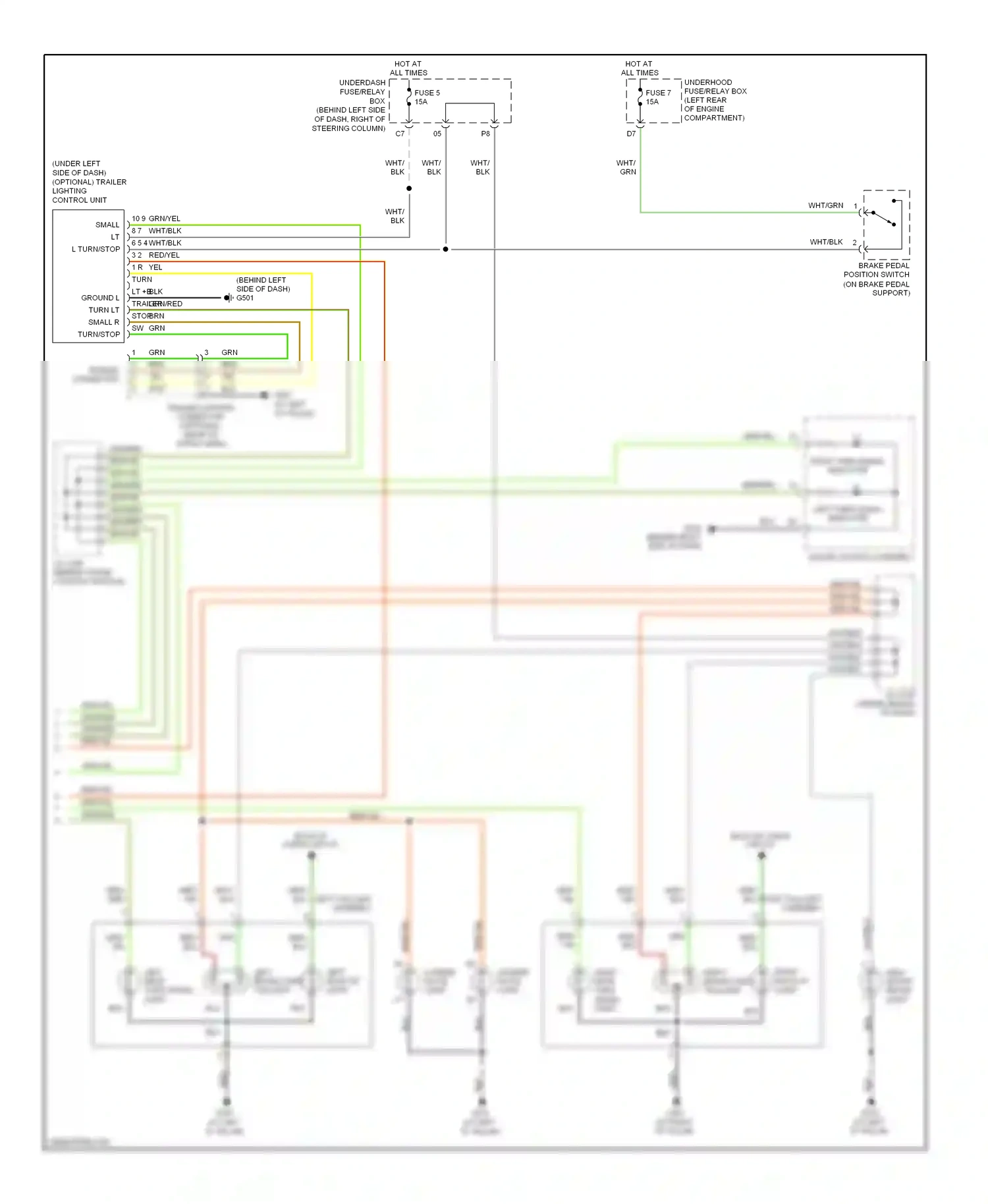 Wiring diagram high mount brake light for Honda Element YH2 facelift (2006-2008) (1 of 1)