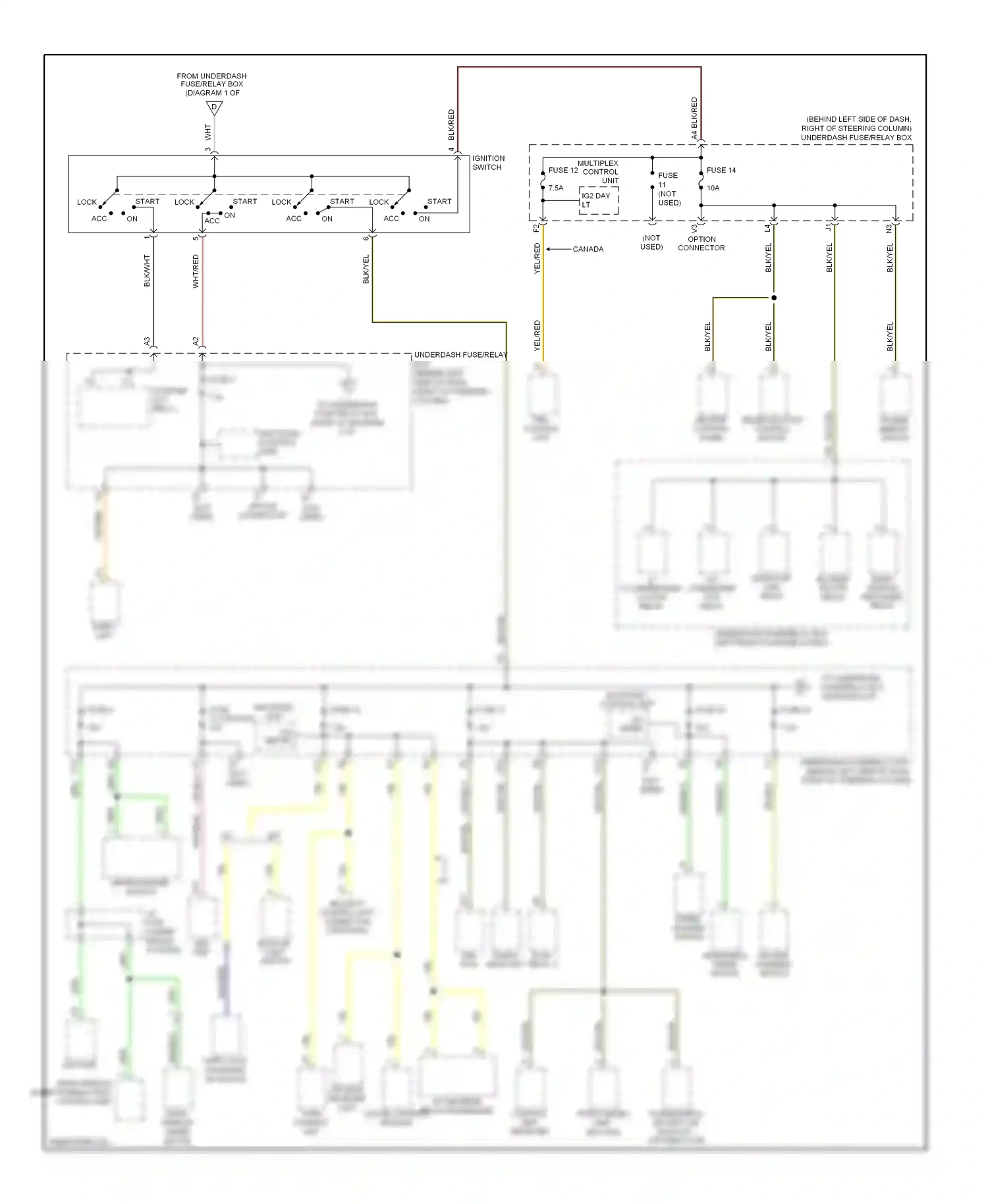 Honda Element YH2 facelift (2006-2008) meter wiring diagram  (1 of 2)