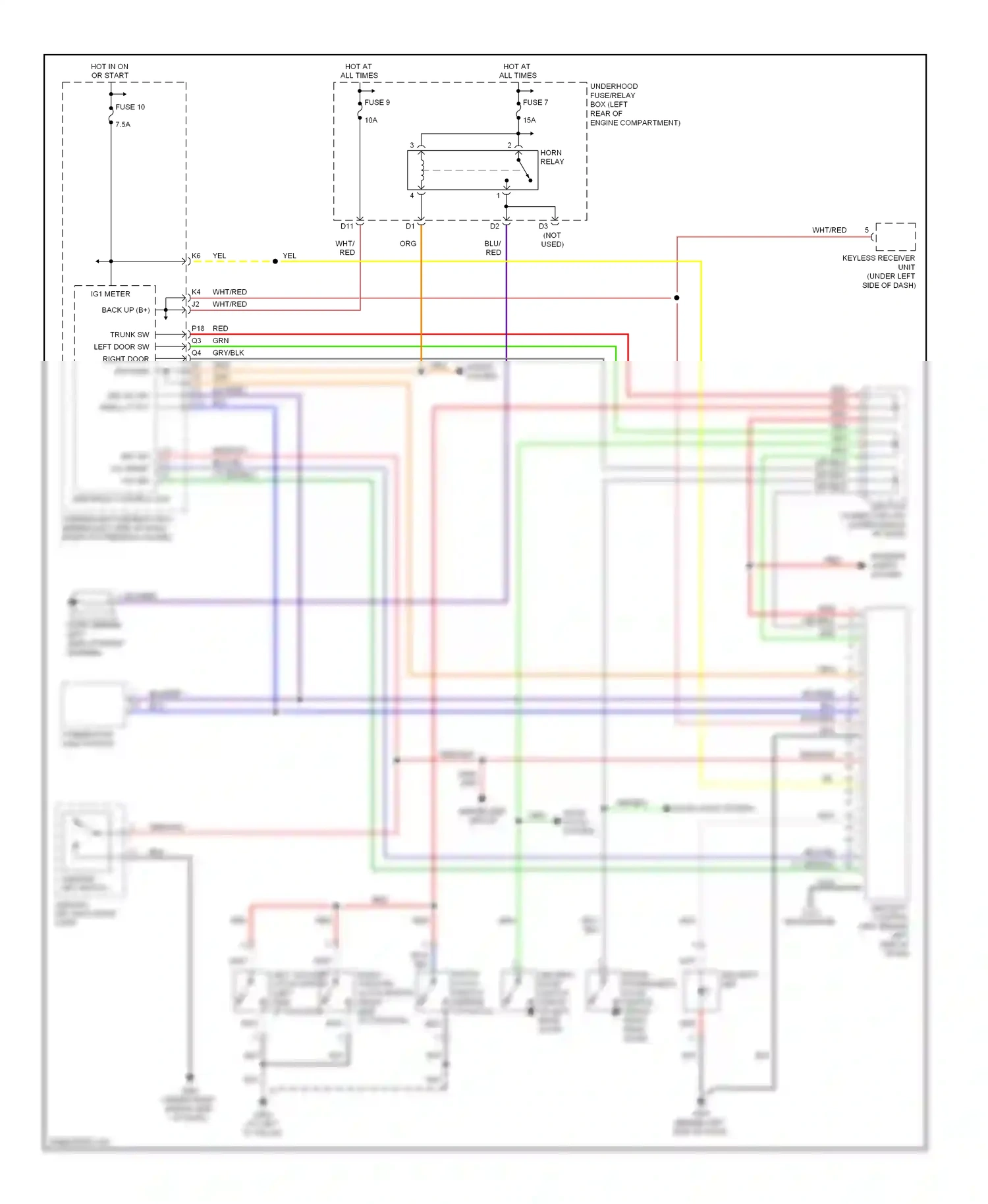 Wiring diagram red/wht for Honda Element YH2 facelift (2006-2008) (4 of 26)