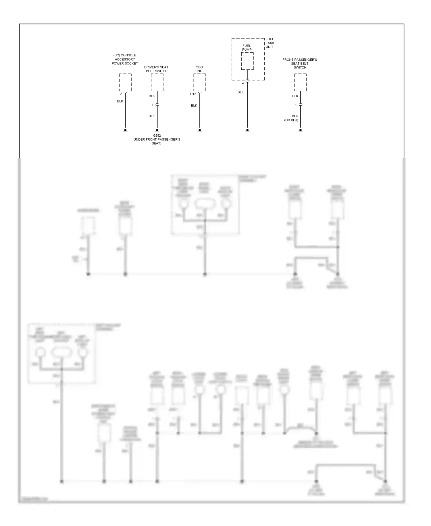 Wiring diagram right rear door lower switch for Honda Element YH2 facelift (2006-2008) (1 of 1)