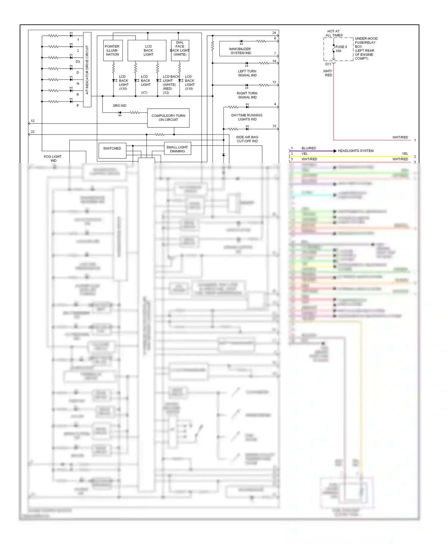Honda Element YH2 facelift (2006-2008) speedometer wiring diagram  (1 of 1)