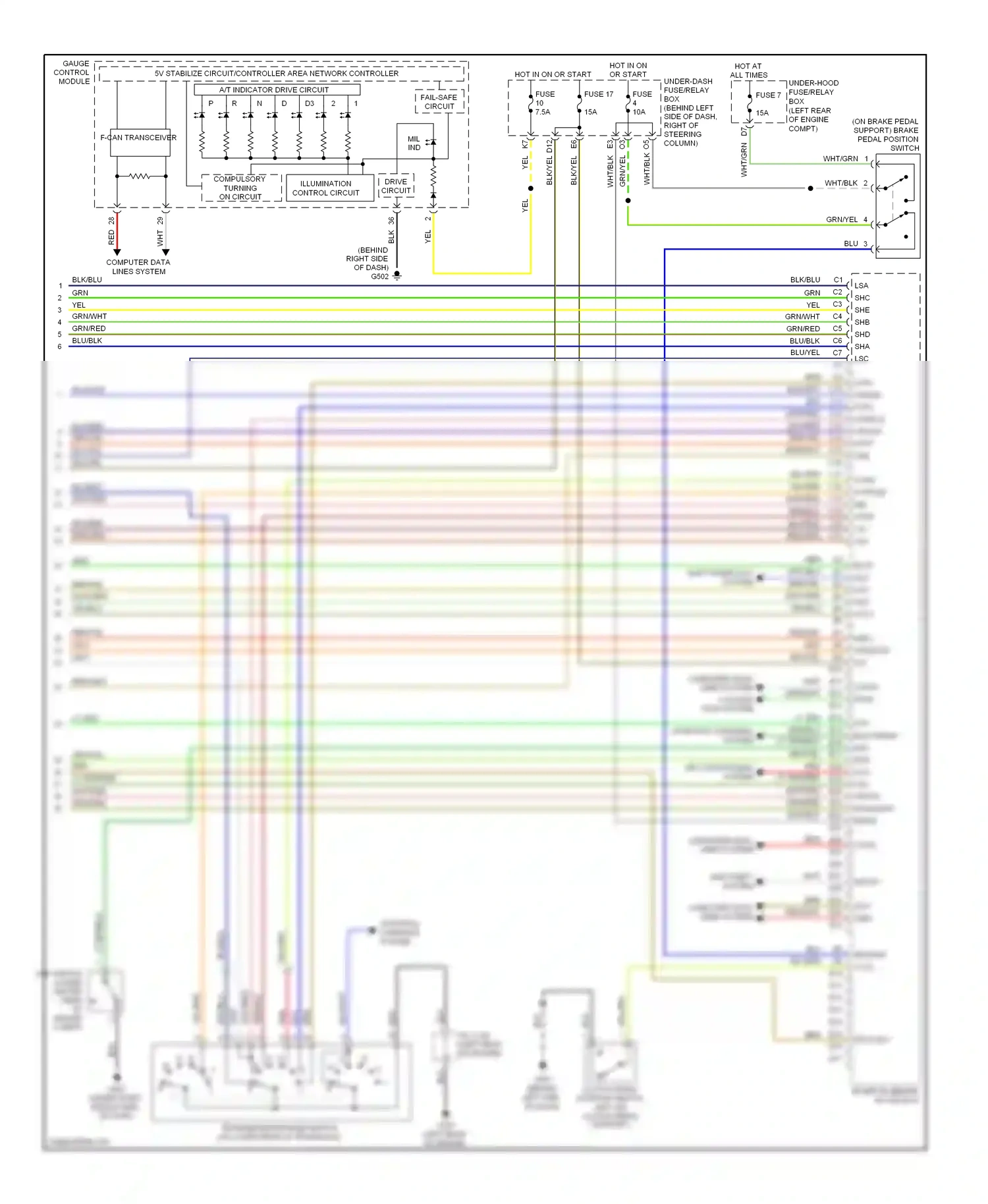 Wiring diagram starting/ charging system for Honda Element YH2 facelift (2006-2008) (2 of 2)