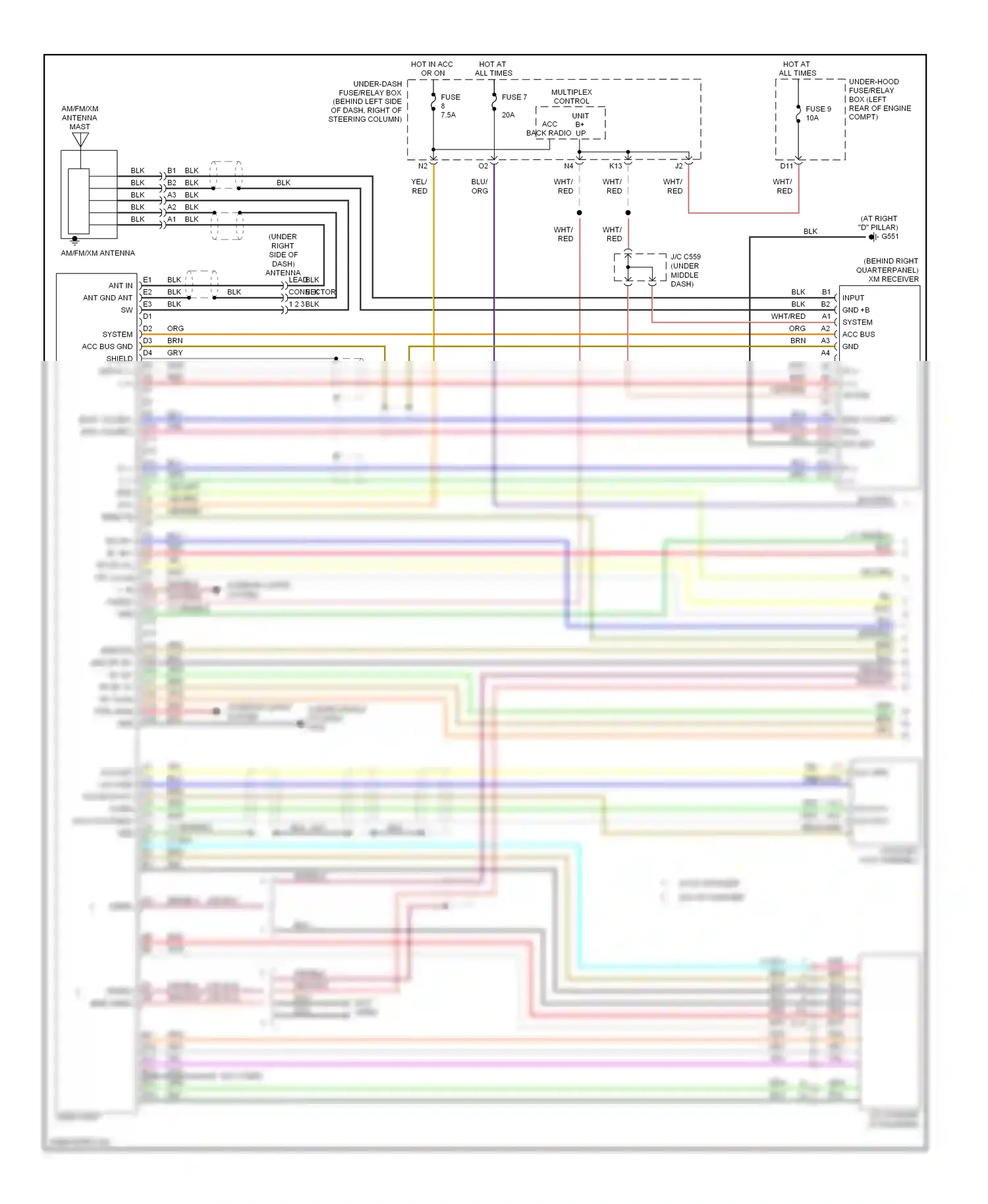 Wiring diagram (under middle of for Honda Element YH2 facelift (2006-2008) (1 of 1)
