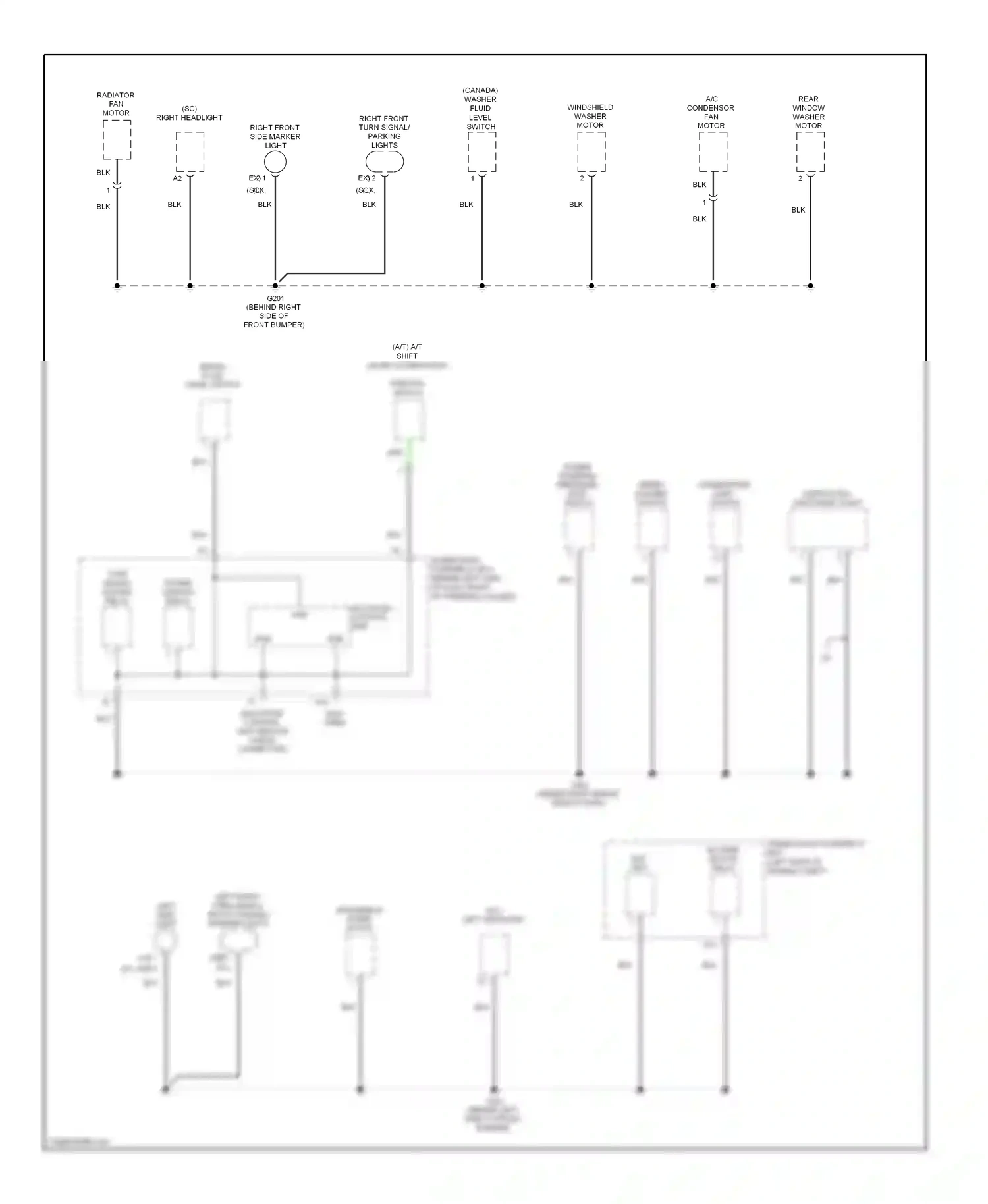 Wiring diagram windshield washer motor for Honda Element YH2 facelift (2006-2008) (2 of 2)