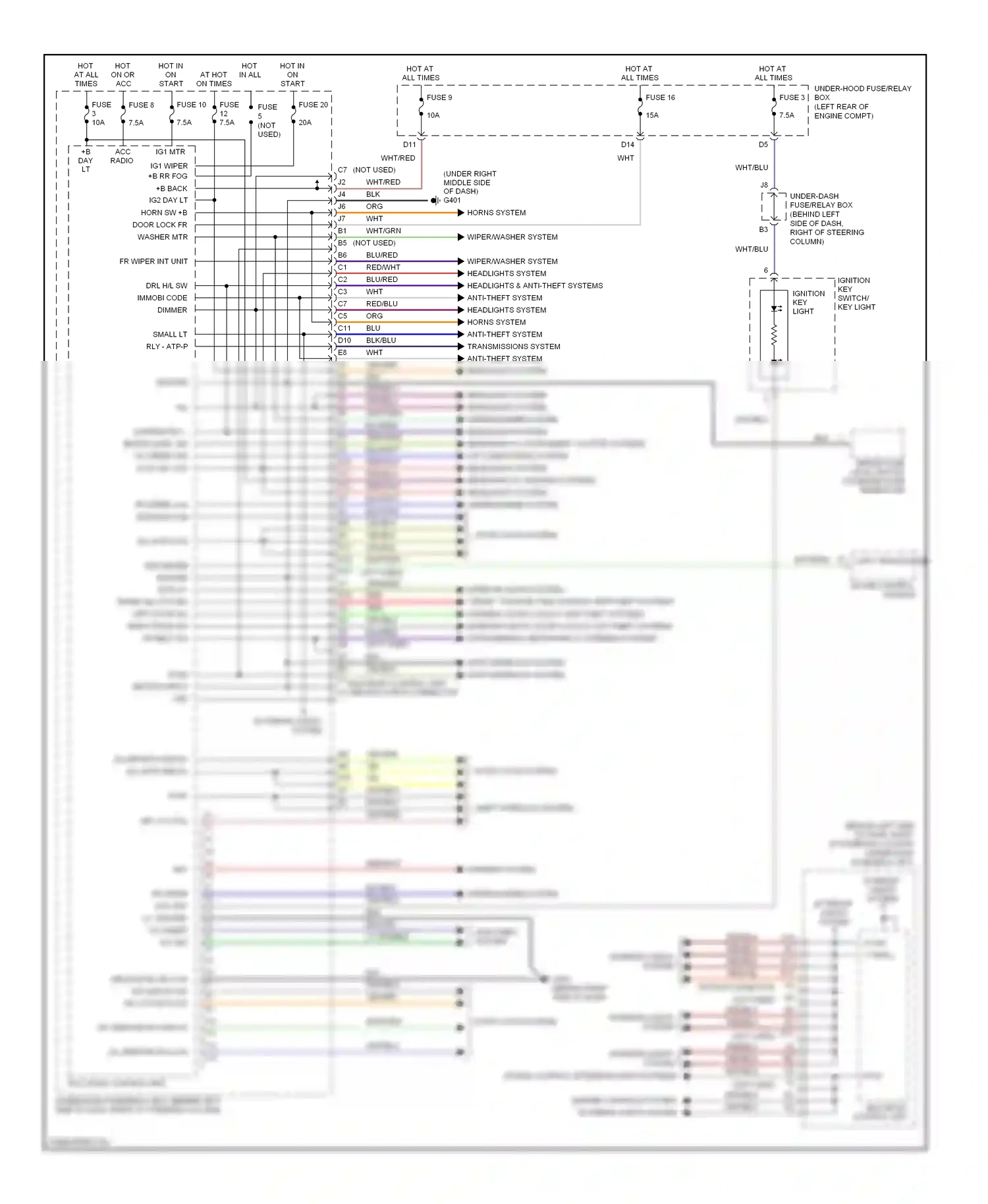 Wiring diagram yel for Honda Element YH2 facelift (2006-2008) (2 of 39)
