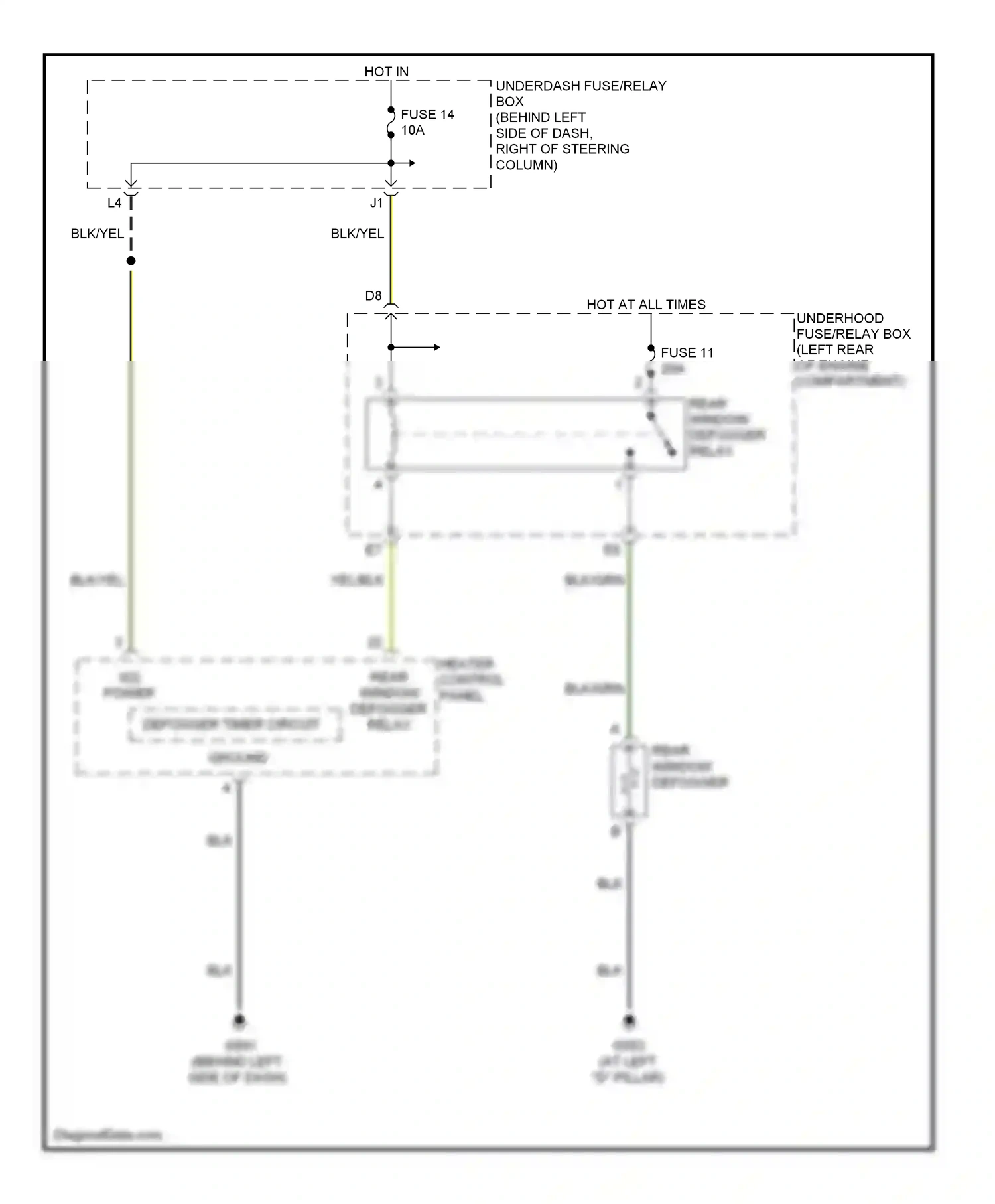 Wiring diagram yel/blk for Honda Element YH2 facelift (2006-2008) (4 of 13)