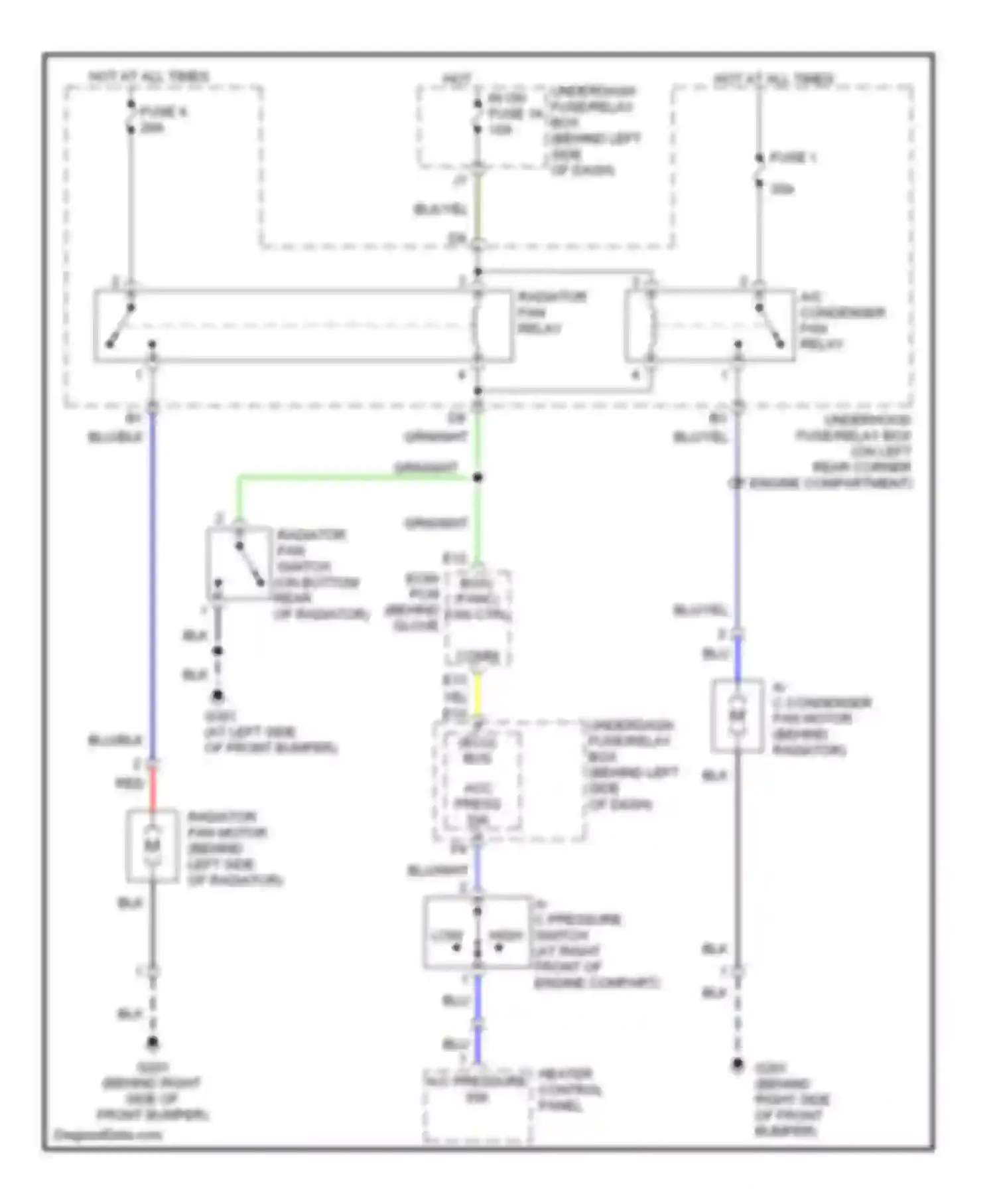 Element Honda YH2 (2003-2006): Cooling fan circuit