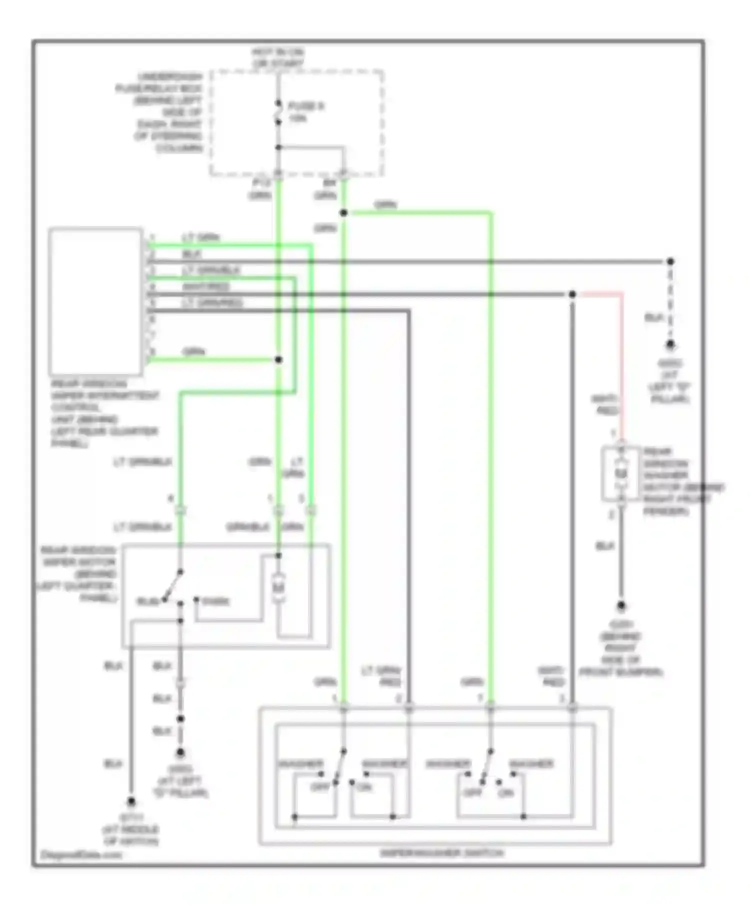 Element Honda YH2 (2003-2006): Rear wiper/washer circuit