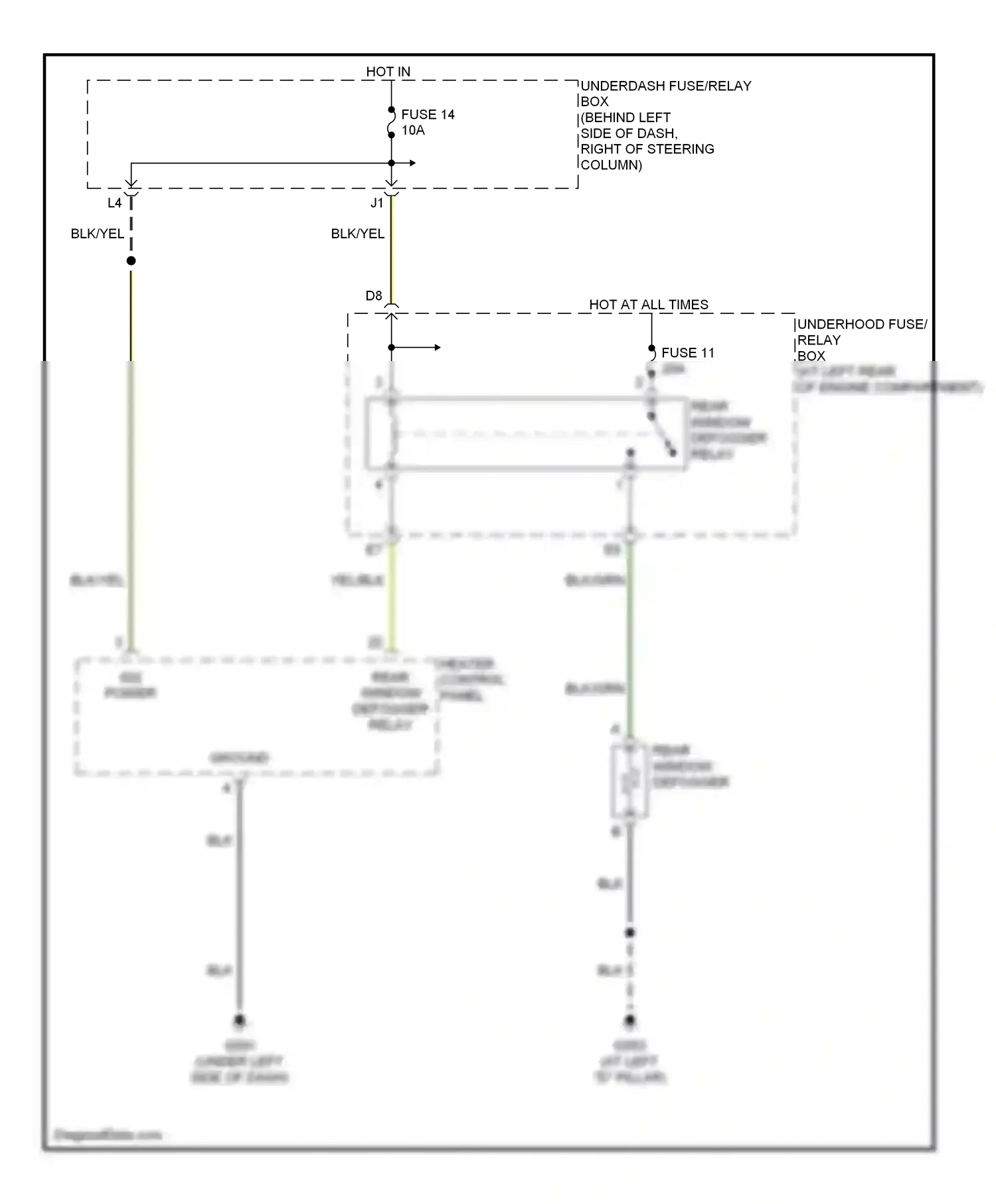 Honda Element YH2 (2003-2006) blk/grn wiring diagram  (1 of 1)