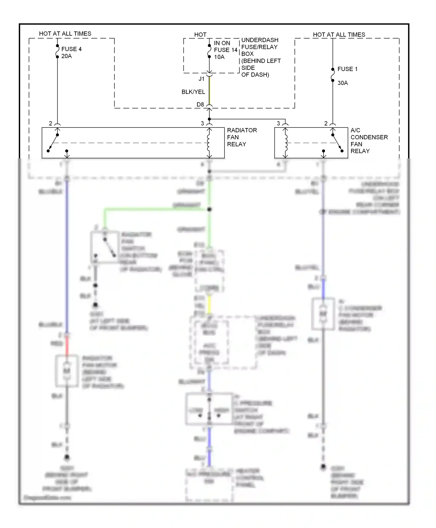Honda Element YH2 (2003-2006) blu/blk wiring diagram  (4 of 9)