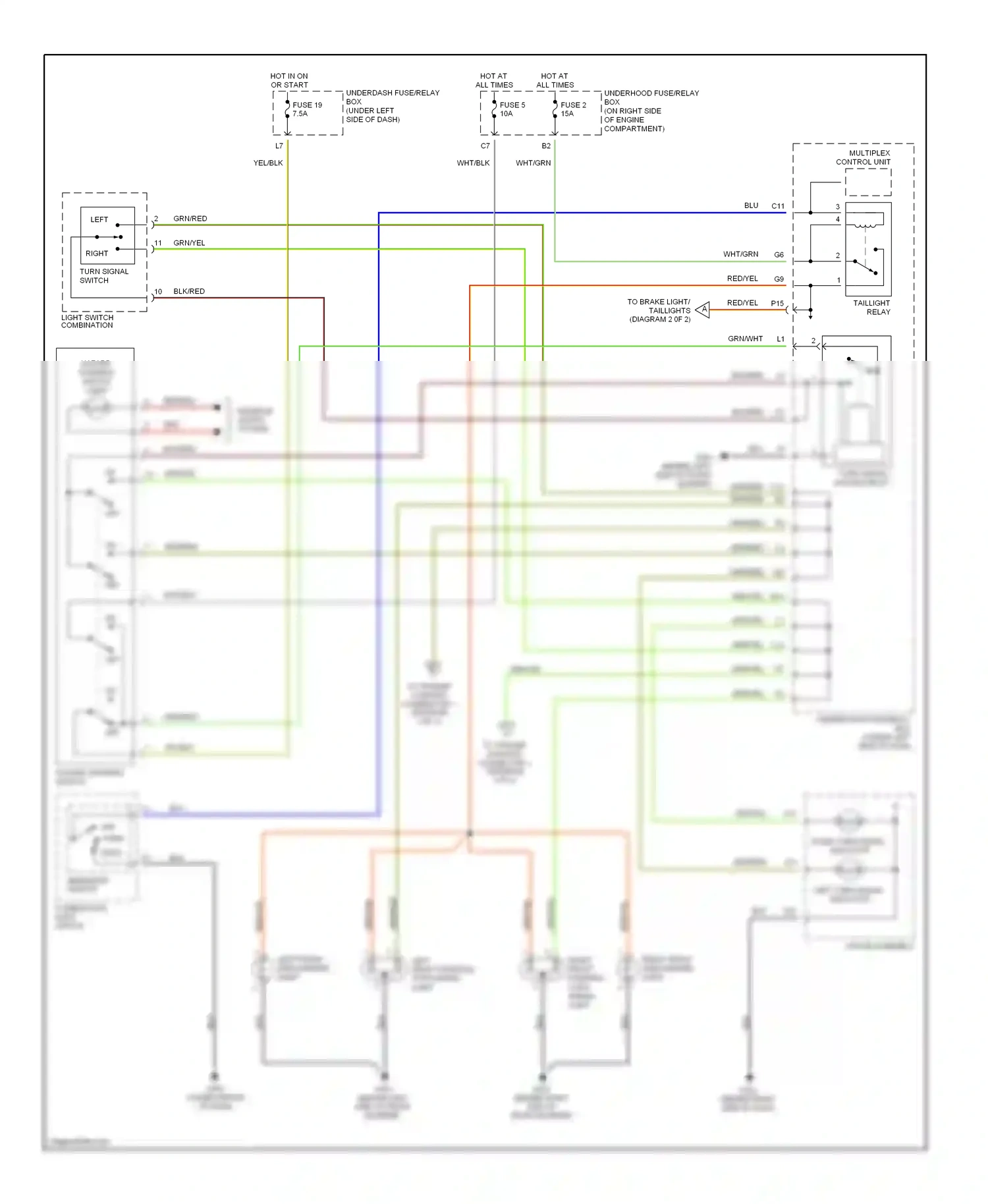 Honda Element YH2 (2003-2006) combination light switch wiring diagram  (1 of 6)