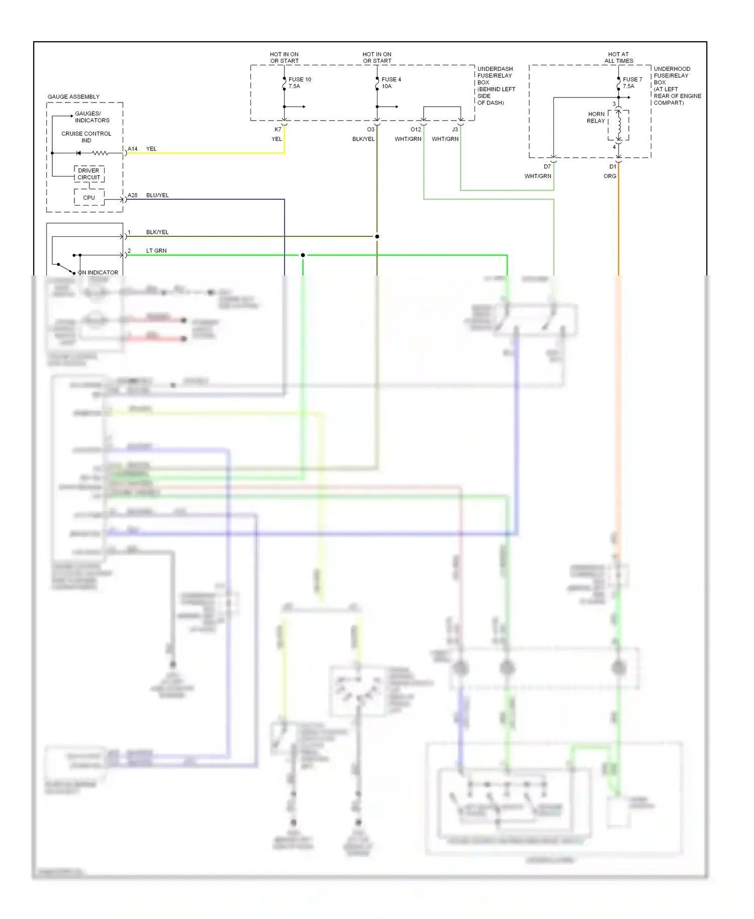 Honda Element YH2 (2003-2006) cruise control main switch wiring diagram  (1 of 2)