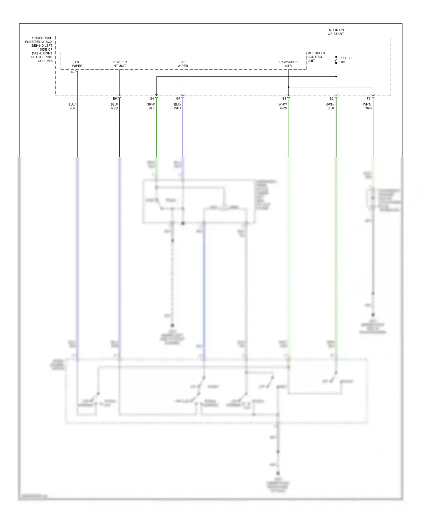 Honda Element YH2 (2003-2006) fr wiper wiring diagram  (1 of 1)