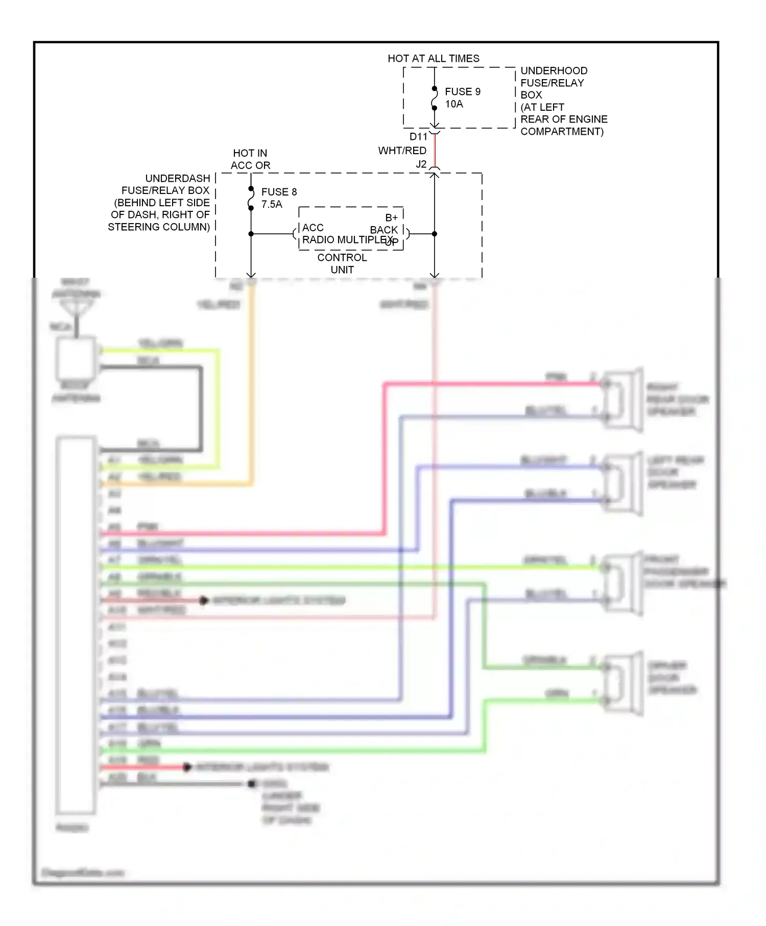 Honda Element YH2 (2003-2006) grn/yel wiring diagram  (2 of 13)