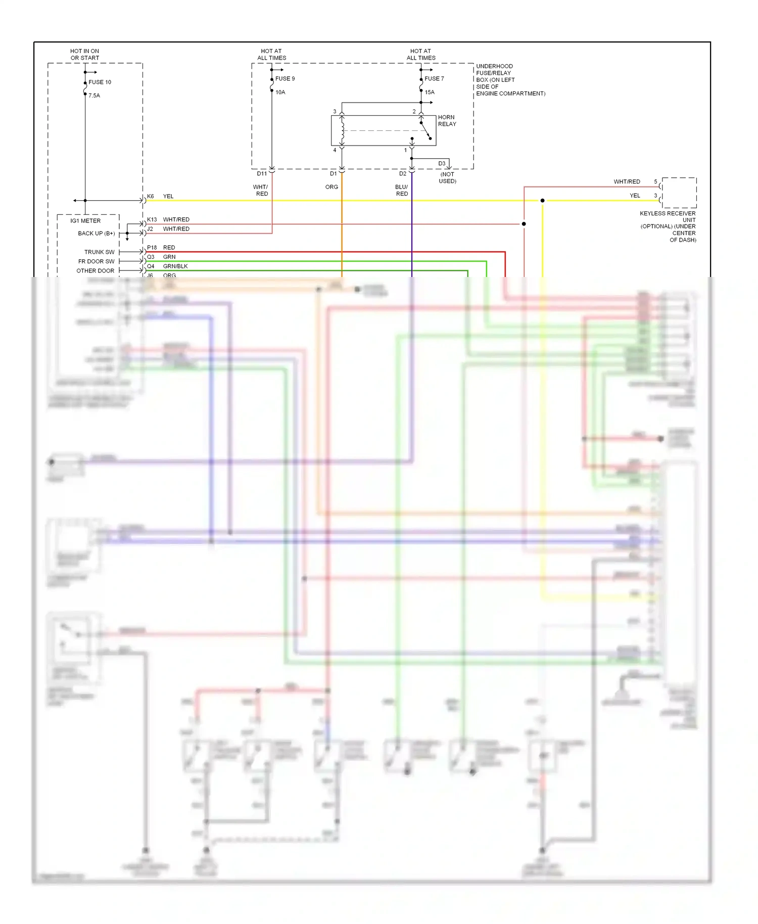 Honda Element YH2 (2003-2006) hatch latch switch wiring diagram  (1 of 2)